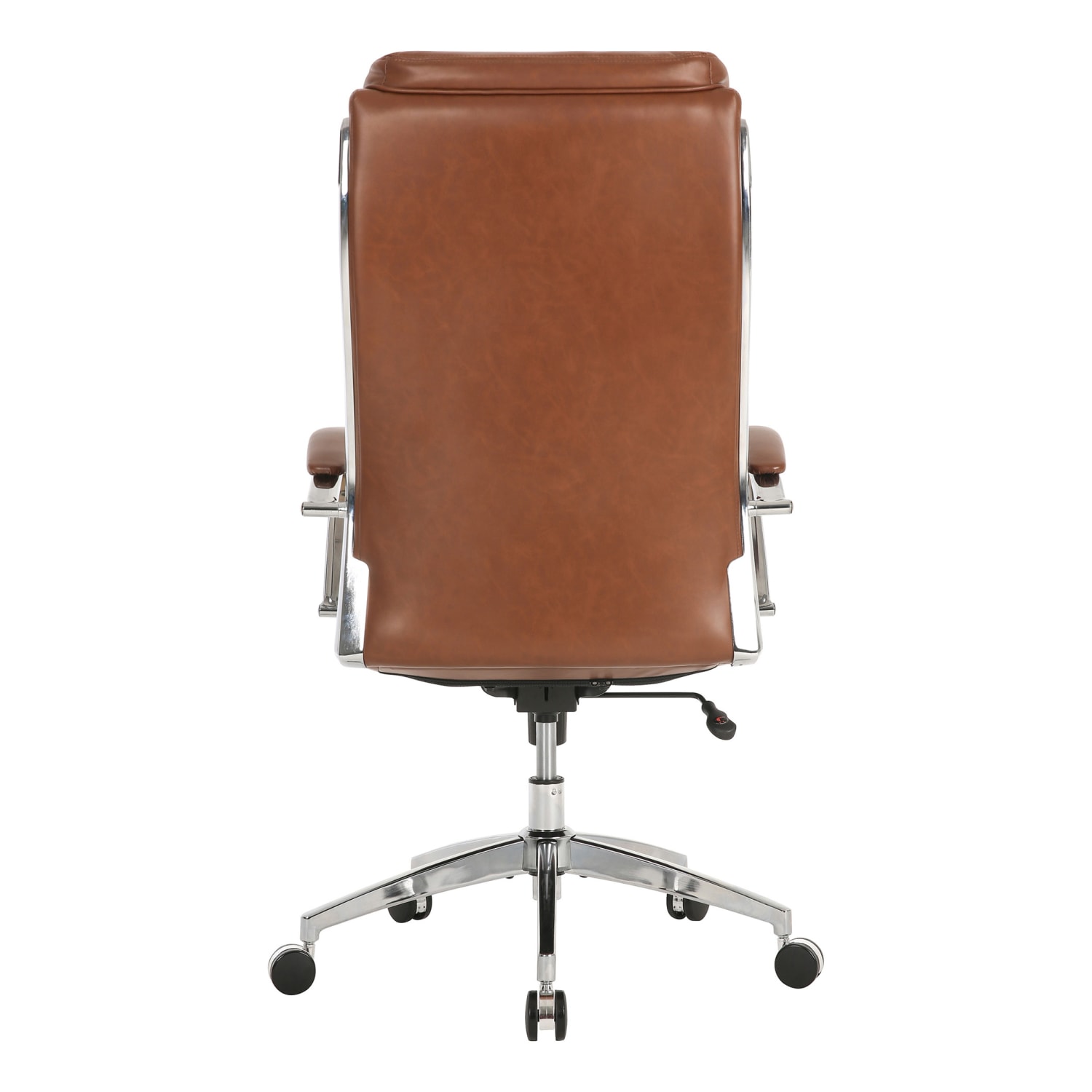 Realspace Modern Comfort Verismo Bonded Leather High-Back Executive Office Chair, Brown/Chrome, BIFMA Compliant - Image 5