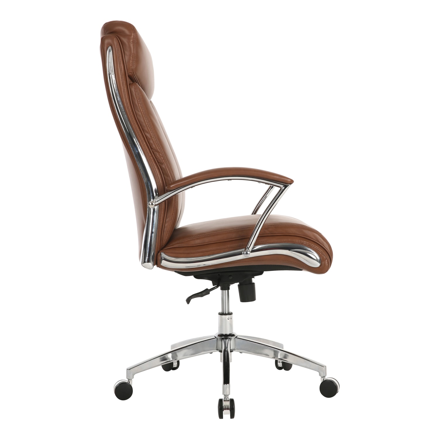 Realspace Modern Comfort Verismo Bonded Leather HighBack Executive Office Chair BrownChrome BIFMA Compliant PopularChairscom Realspace Modern Comfort Verismo Bonded Leather High Back Executive Office Chair BrownChrome BIFMA Compliant PopularChairscom
