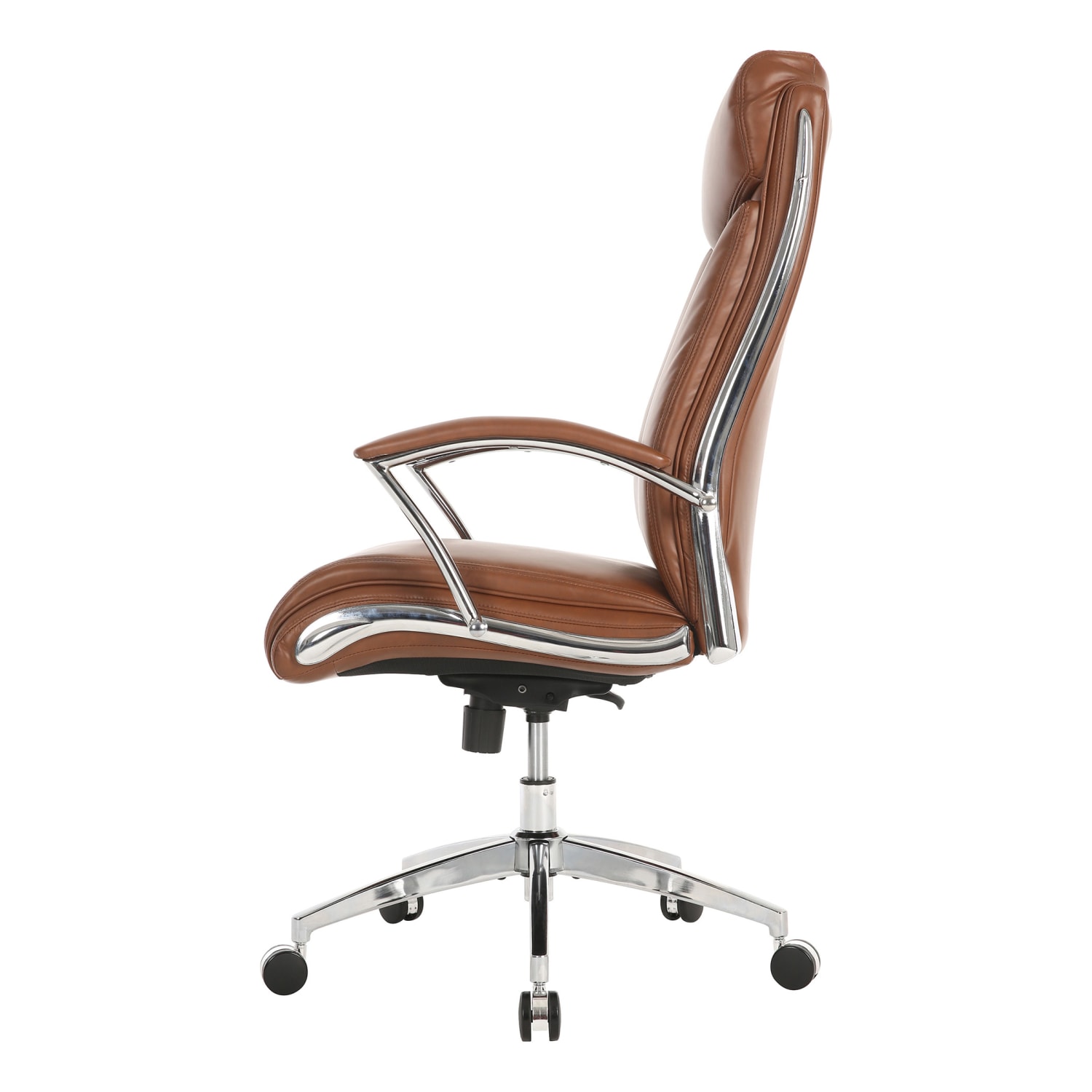 Realspace Modern Comfort Verismo Bonded Leather HighBack Executive Office Chair BrownChrome BIFMA Compliant PopularChairscom Realspace Modern Comfort Verismo Bonded Leather High Back Executive Office Chair BrownChrome BIFMA Compliant PopularChairscom