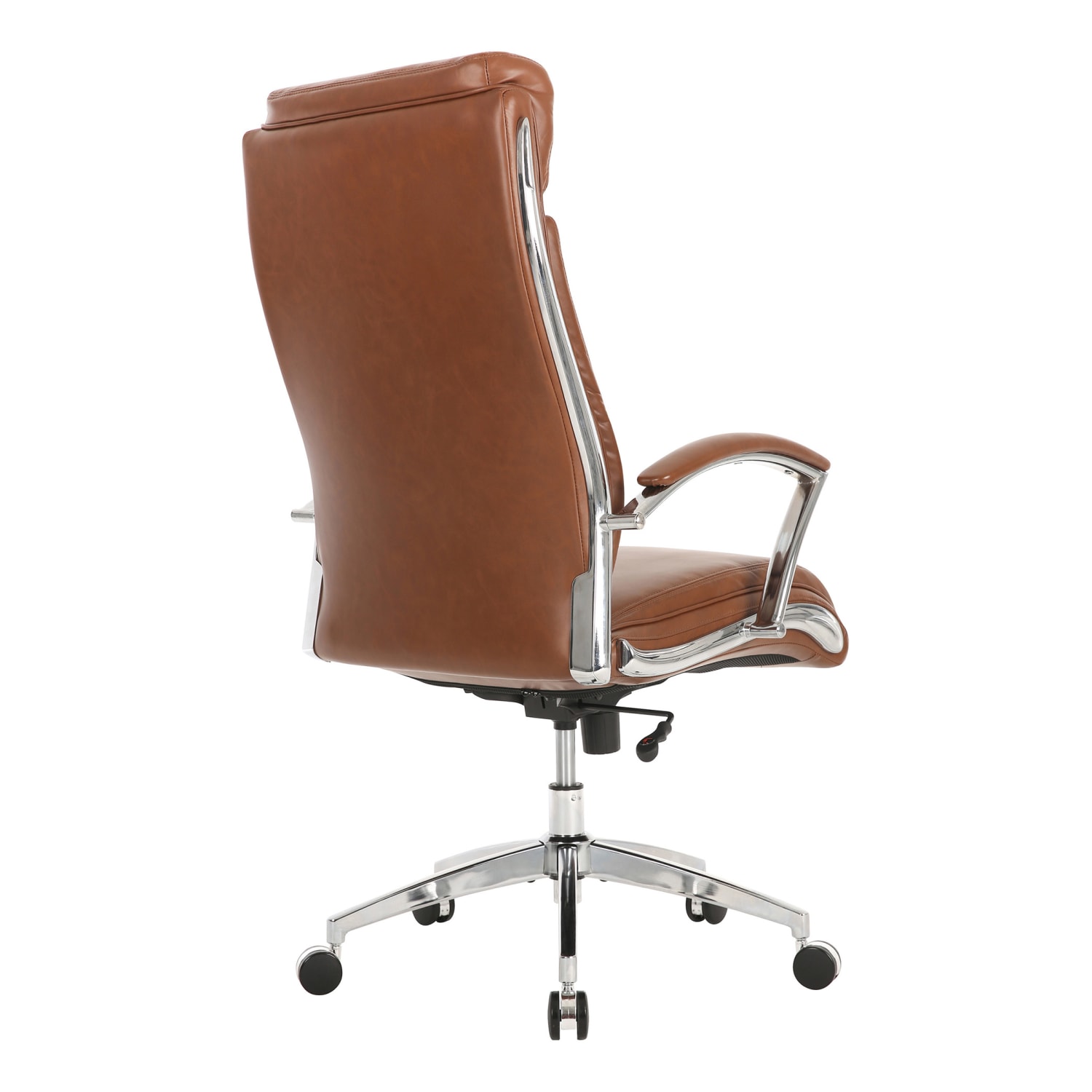 Realspace Modern Comfort Verismo Bonded Leather HighBack Executive Office Chair BrownChrome BIFMA Compliant PopularChairscom Realspace Modern Comfort Verismo Bonded Leather High Back Executive Office Chair BrownChrome BIFMA Compliant PopularChairscom