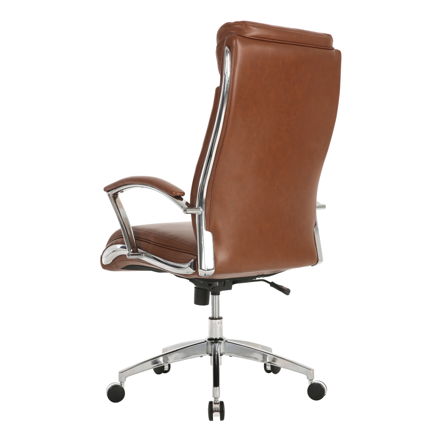 Realspace Modern Comfort Verismo Bonded Leather HighBack Executive Office Chair BrownChrome BIFMA Compliant PopularChairscom Realspace Modern Comfort Verismo Bonded Leather High Back Executive Office Chair BrownChrome BIFMA Compliant PopularChairscom