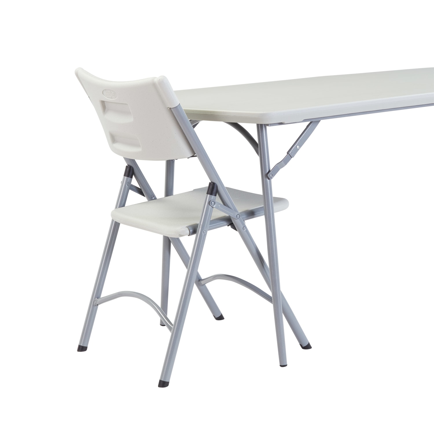 National Public Seating Fold-In-Half Table, 29-1/2inH x 30inW x 72inD, Speckled Gray - Image 6
