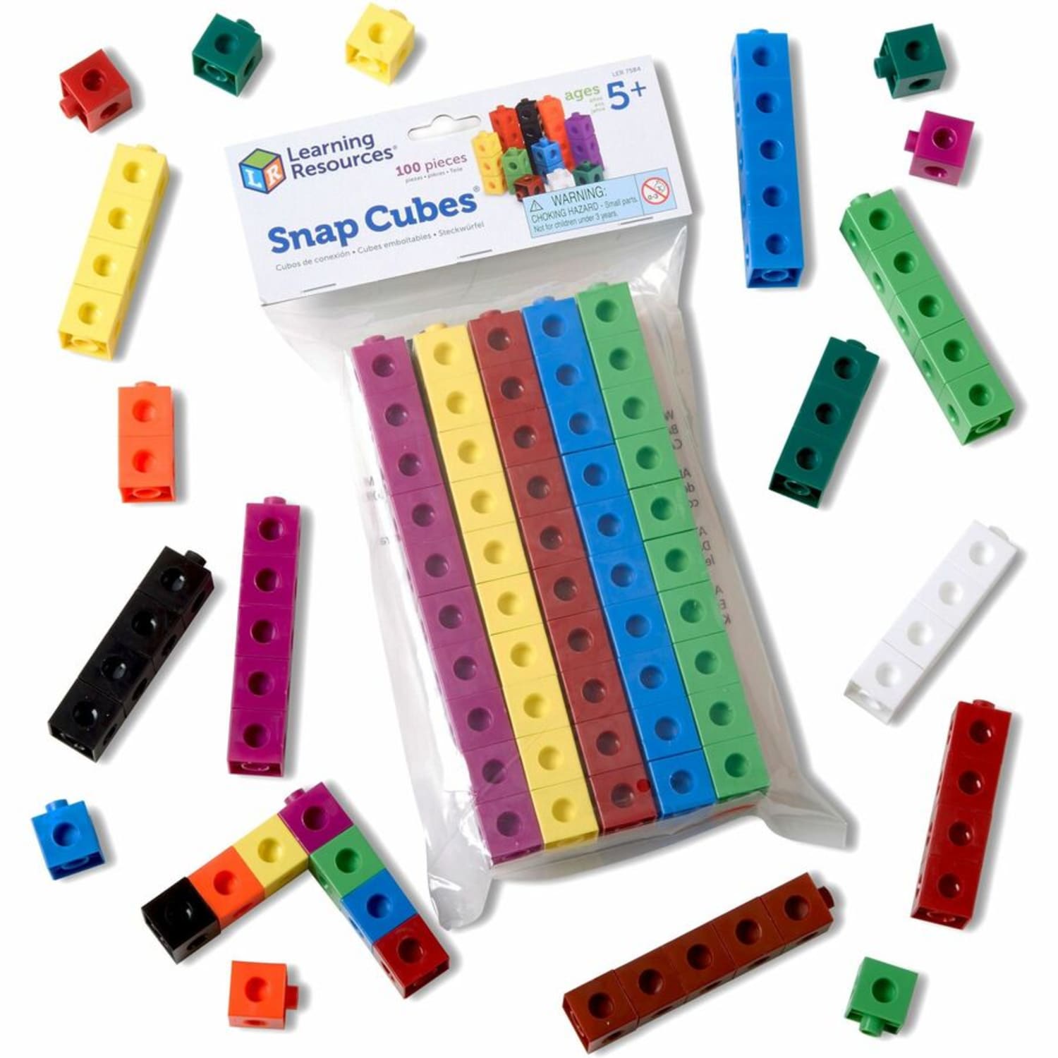 Learning Resources Snap Cubes Activity Set, Multicolored, 5 Year & Up, 100 Pieces - Image 4