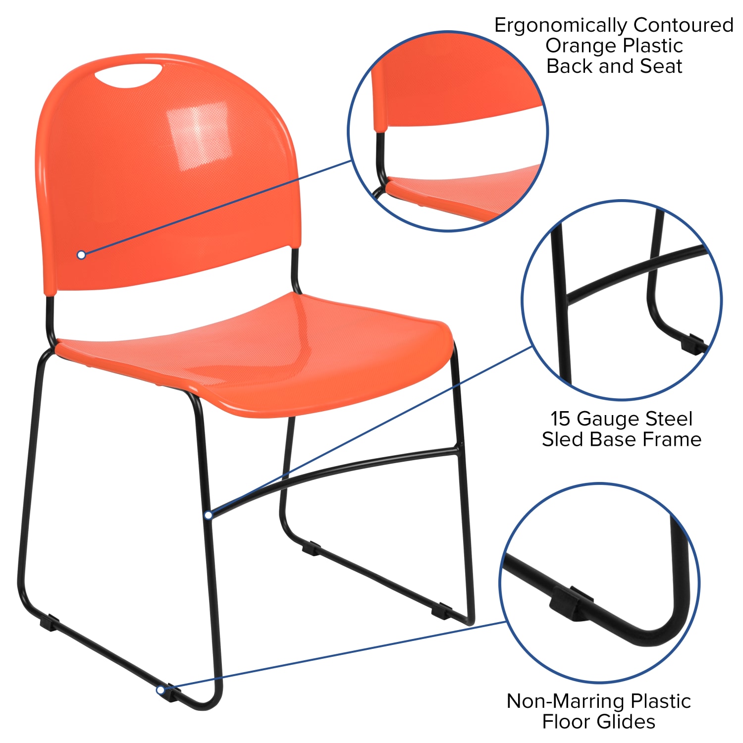 Flash Furniture HERCULES Plastic UltraCompact Stack Chair OrangeBlack PopularChairscom Flash Furniture HERCULES Plastic Ultra Compact Stack Chair OrangeBlack PopularChairscom