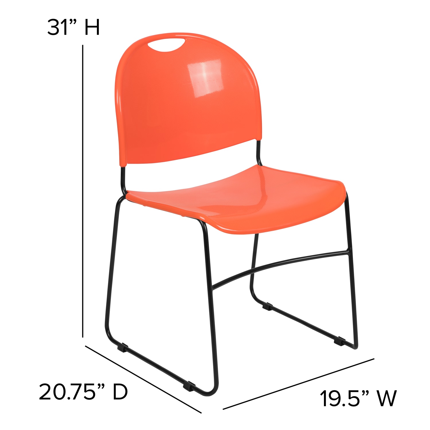 Flash Furniture HERCULES Plastic UltraCompact Stack Chair OrangeBlack PopularChairscom Flash Furniture HERCULES Plastic Ultra Compact Stack Chair OrangeBlack PopularChairscom