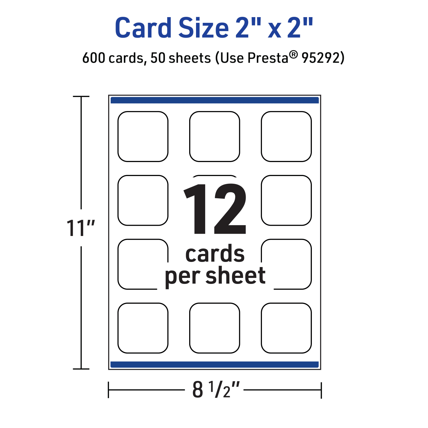 Avery Printable Note Cards With Sure Feed Technology, 2in x 2in Square Rounded Corners, Matte White, Pack Of 600 - Image 6