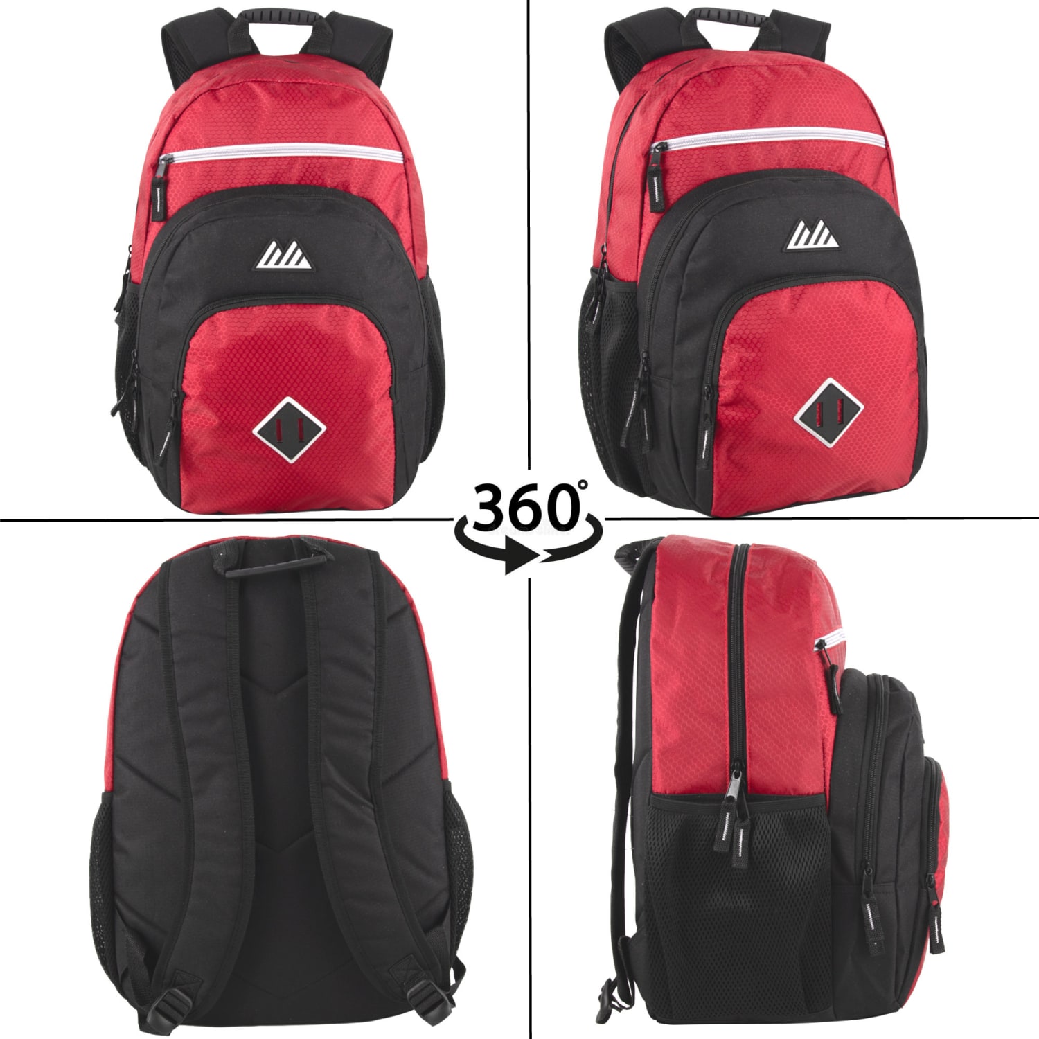 Summit Ridge Double Dome Backpacks With 17in Laptop Sleeves, Blue/Red/Gray, Total Qty 24 - Image 4