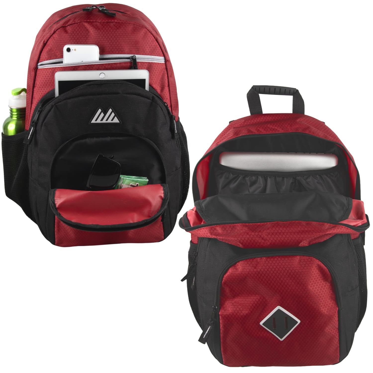 Summit Ridge Double Dome Backpacks With 17in Laptop Sleeves, Blue/Red/Gray, Total Qty 24 - Image 5