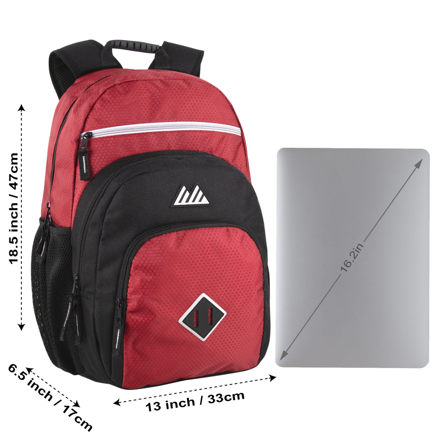 Summit Ridge Double Dome Backpacks With 17in Laptop Sleeves, Blue/Red/Gray, Total Qty 24 - Image 6