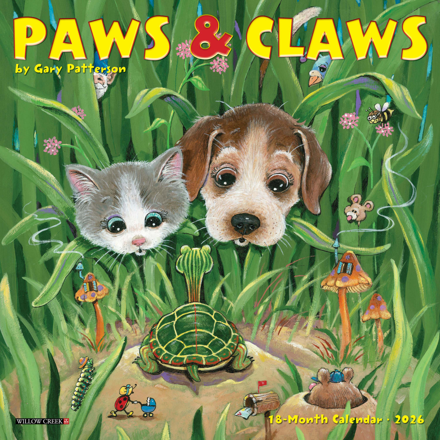 2026 Willow Creek Press Monthly Mini Wall Calendar, 7in x 7in, Paws & Claws by Gary Patterson, January To December, 53706