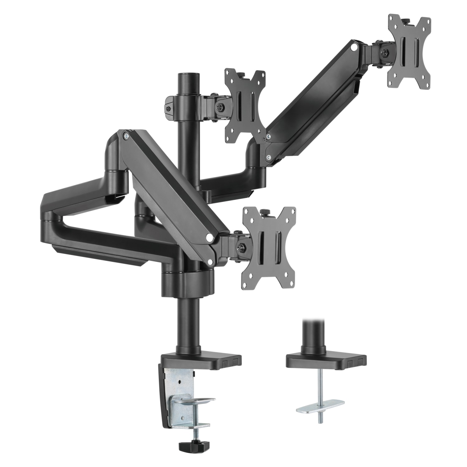 Mount-It! 27in Triple Monitor Mount With Gas Spring Arms, Black - Image 4