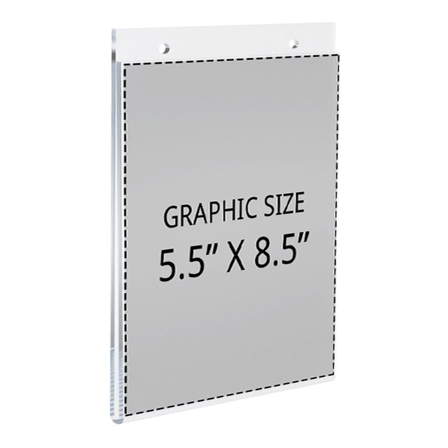 Azar Displays Wall-Mount U-Frame Acrylic Sign Holders, 8 1/2in x 5 1/2in, Clear, Pack Of 10 - Image 3