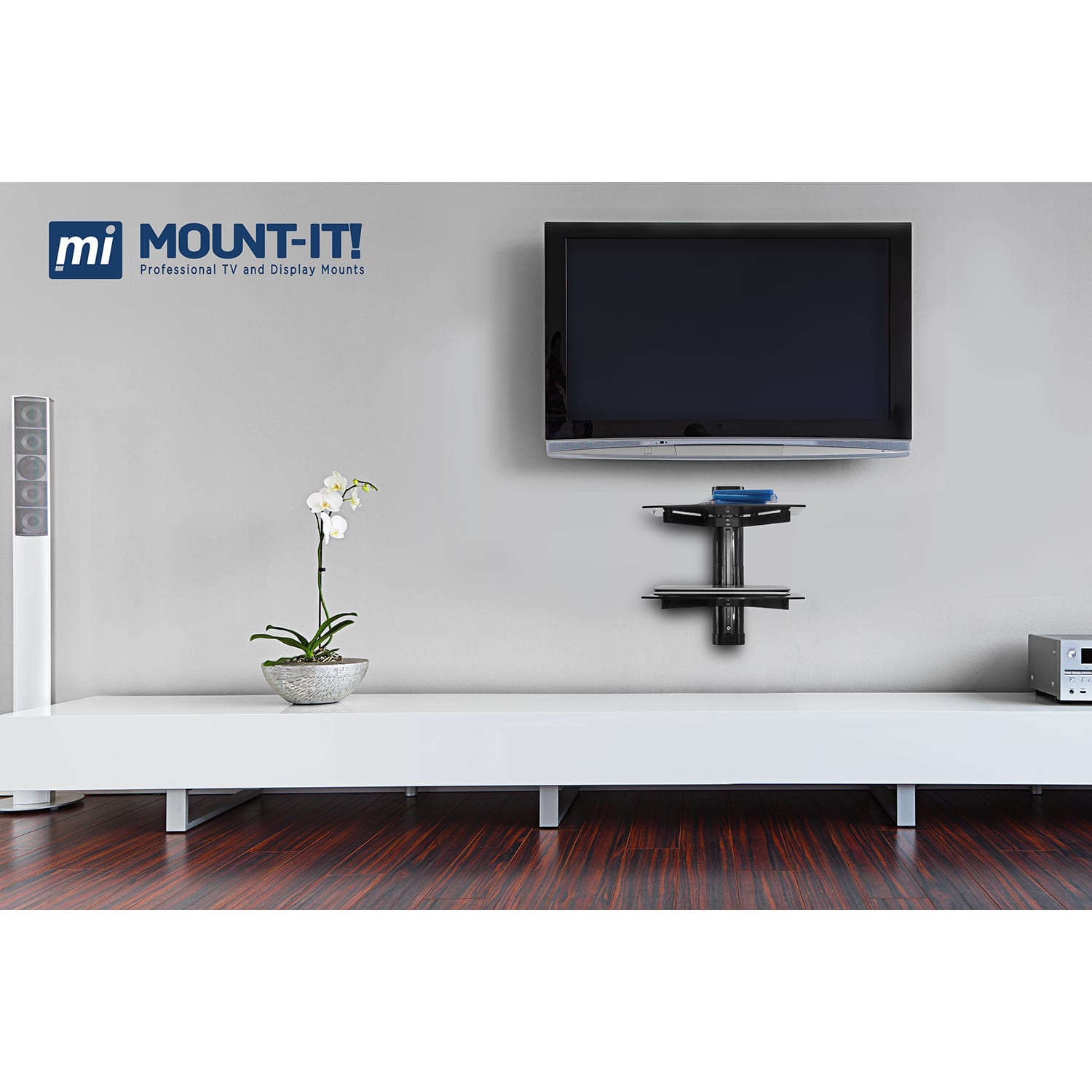 Mount-It! MI-892 2-Tier Wall Mounted Floating Shelf, 15-13/16inH x 14-1/4inW x 9-13/16inD, Black - Image 4
