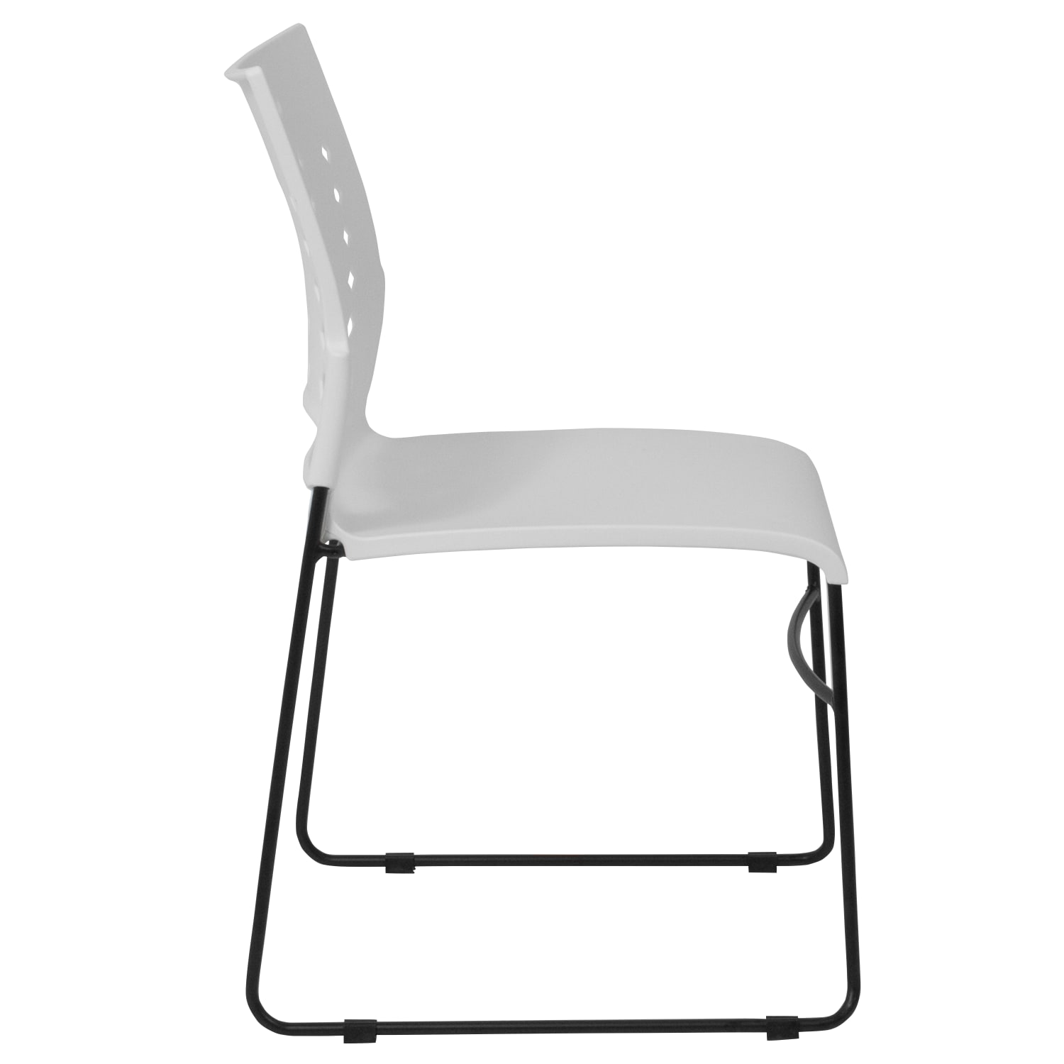 Flash Furniture SledBase Stacking Chair With Handle And AirVent Back WhiteBlack PopularChairscom Flash Furniture Sled Base Stacking Chair With Handle And Air Vent Back WhiteBlack PopularChairscom