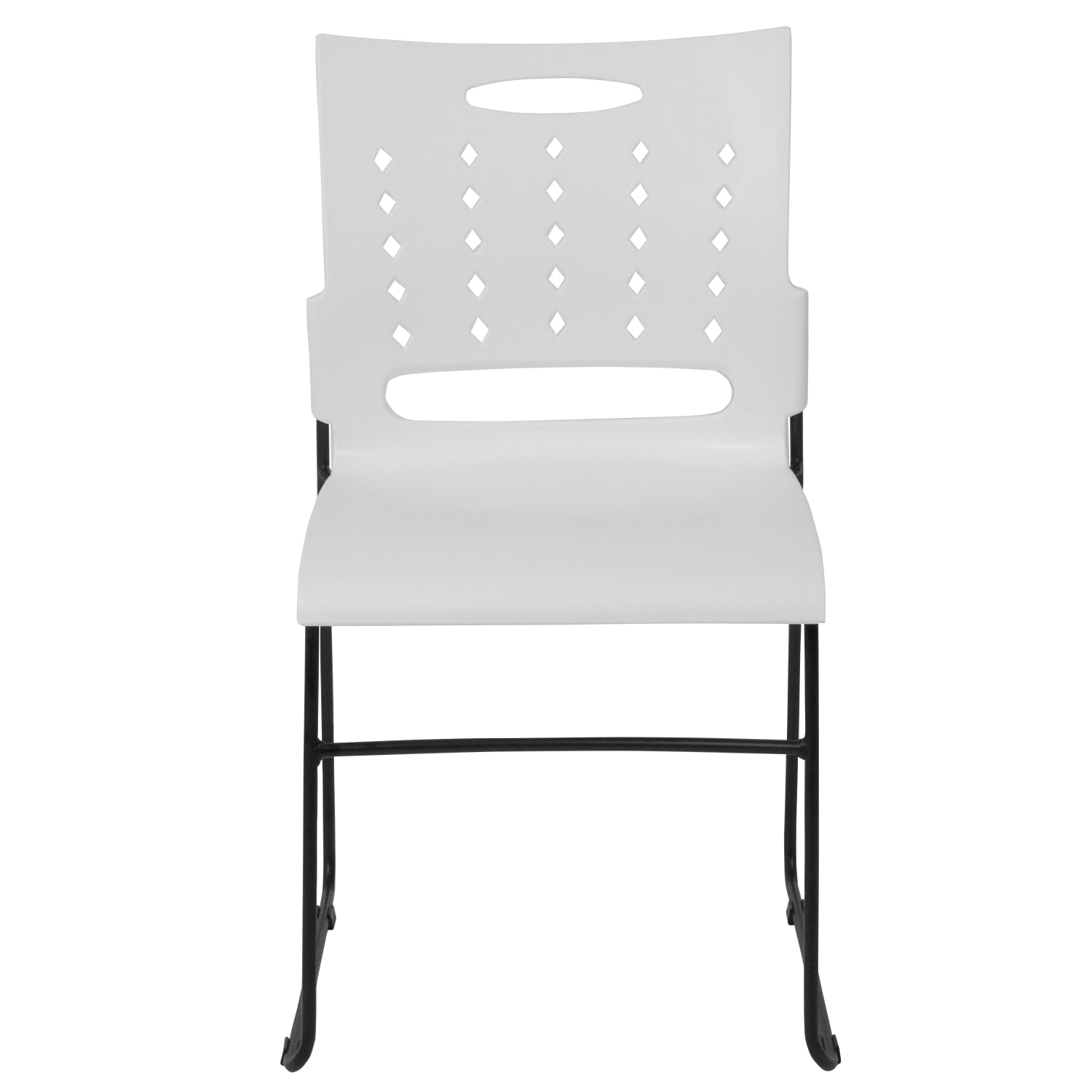 Flash Furniture SledBase Stacking Chair With Handle And AirVent Back WhiteBlack PopularChairscom Flash Furniture Sled Base Stacking Chair With Handle And Air Vent Back WhiteBlack PopularChairscom