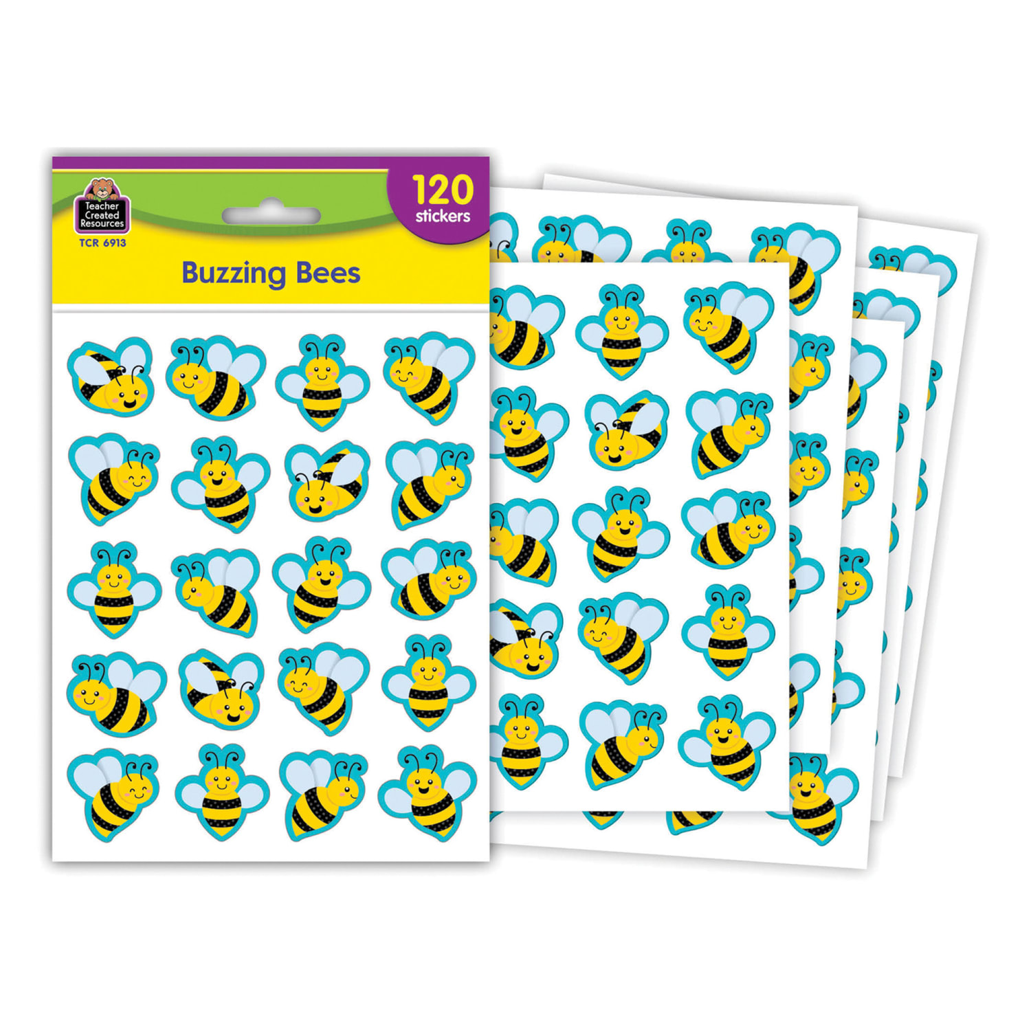 Teacher Created Resources Stickers, Buzzing Bees, 120 Per Pack, Set Of 12 Packs - Image 3