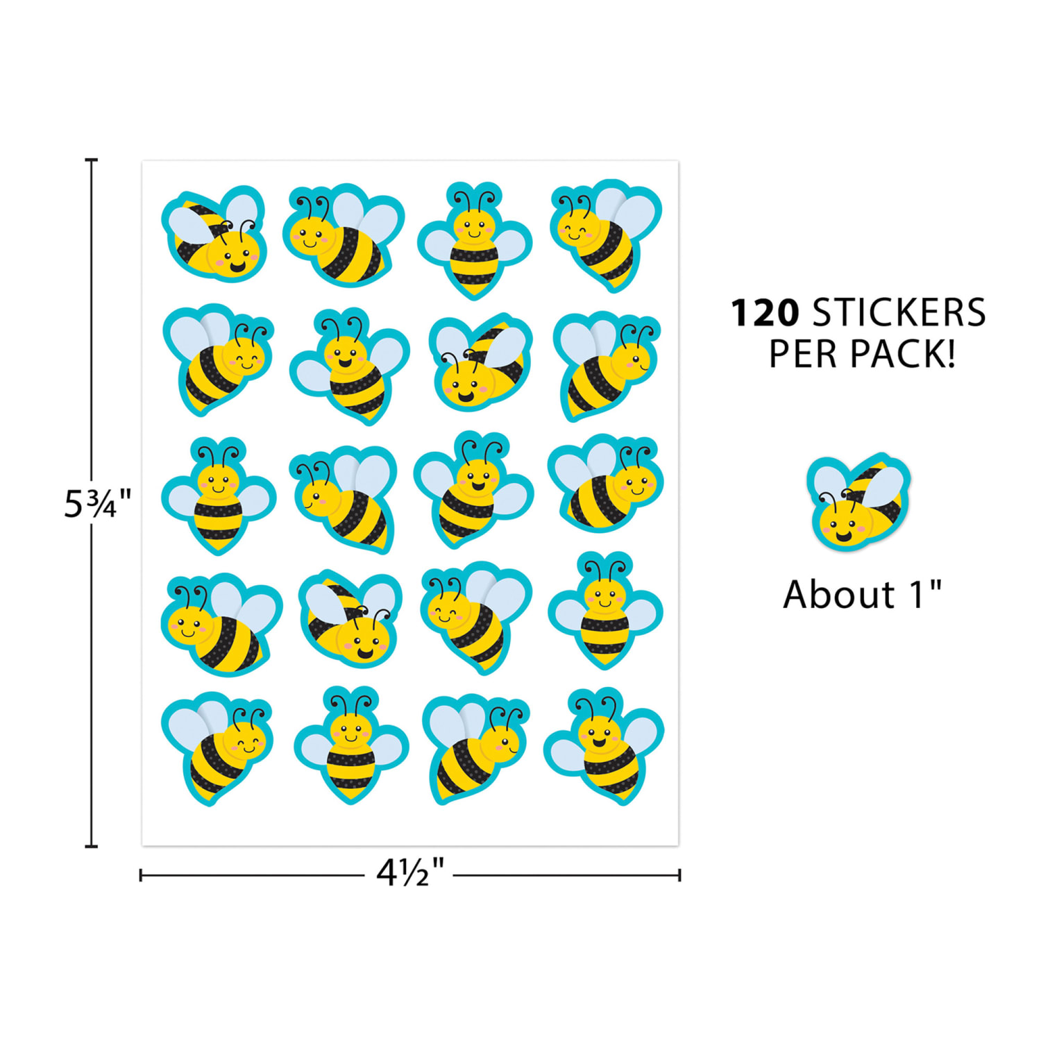 Teacher Created Resources Stickers, Buzzing Bees, 120 Per Pack, Set Of 12 Packs - Image 4