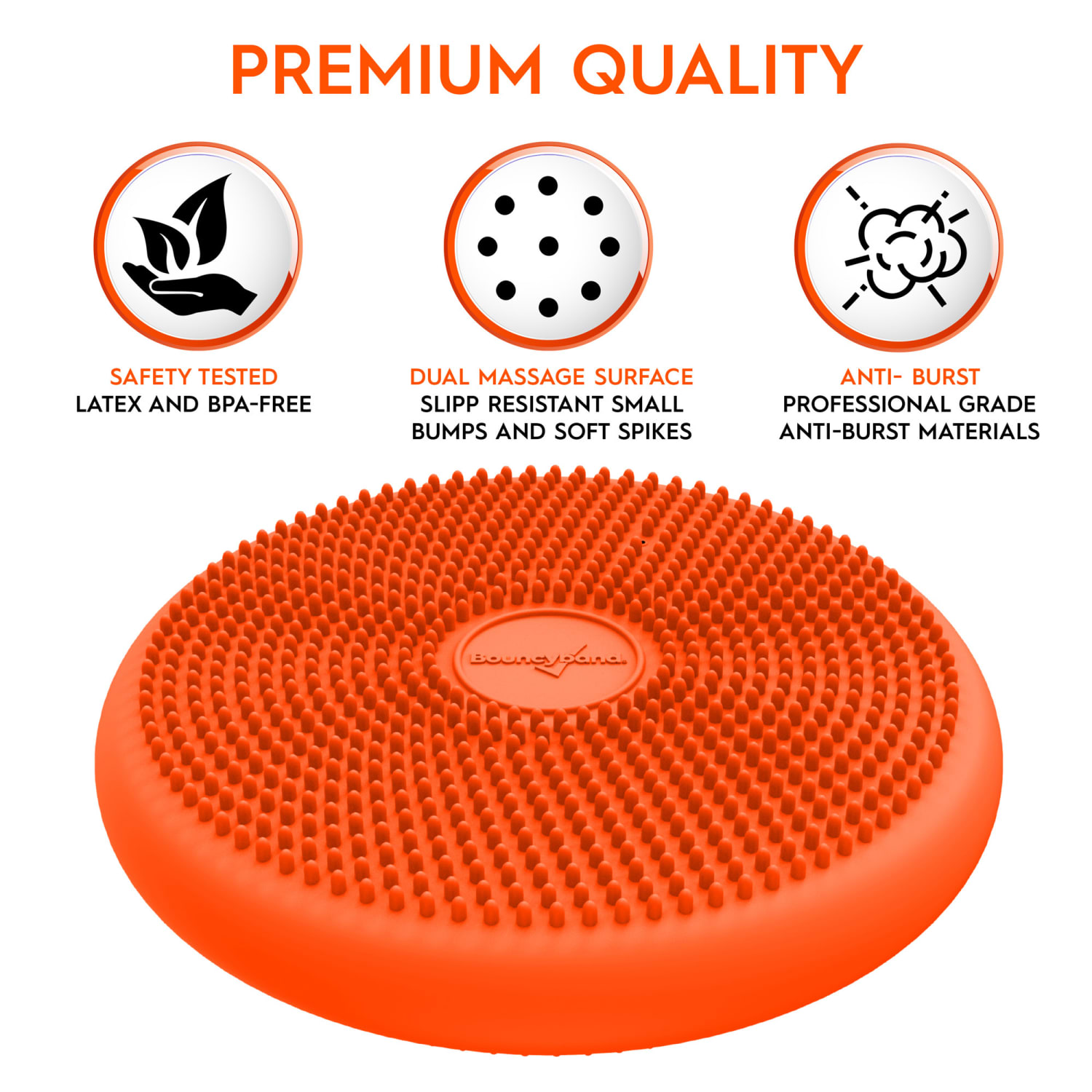 Bouncyband Big Wiggle Seat Sensory Cushion, 13in, Orange - Image 6