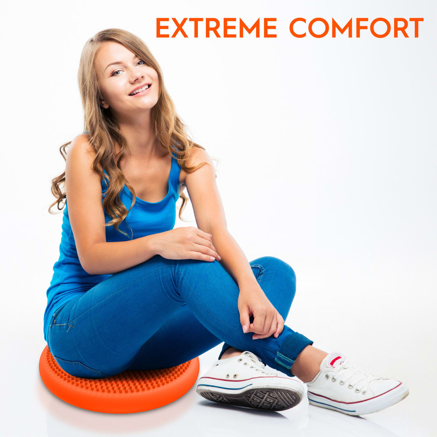 Bouncyband Big Wiggle Seat Sensory Cushion 13in Orange PopularChairscom