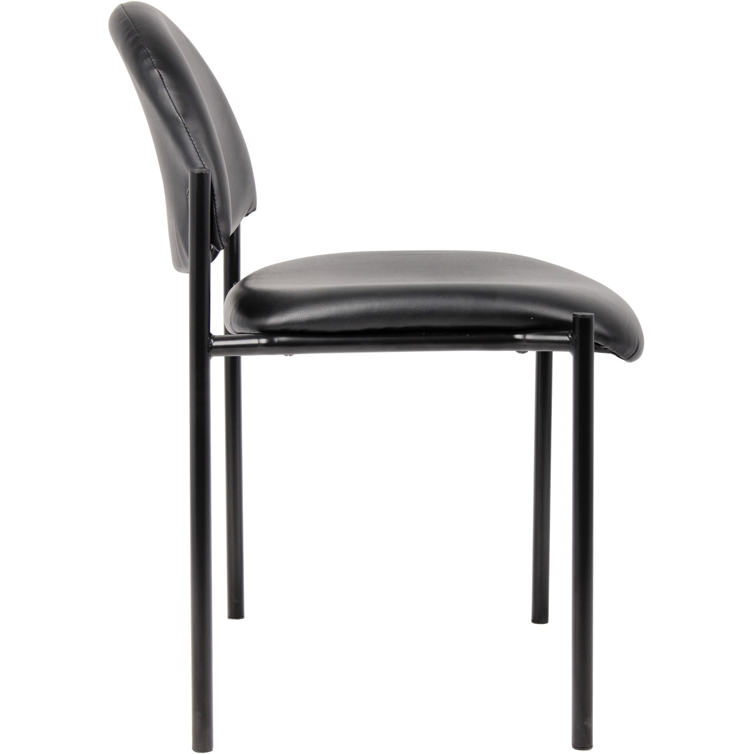 Boss Office Products Padded Stacking Chair Caressoft Vinyl Black PopularChairscom