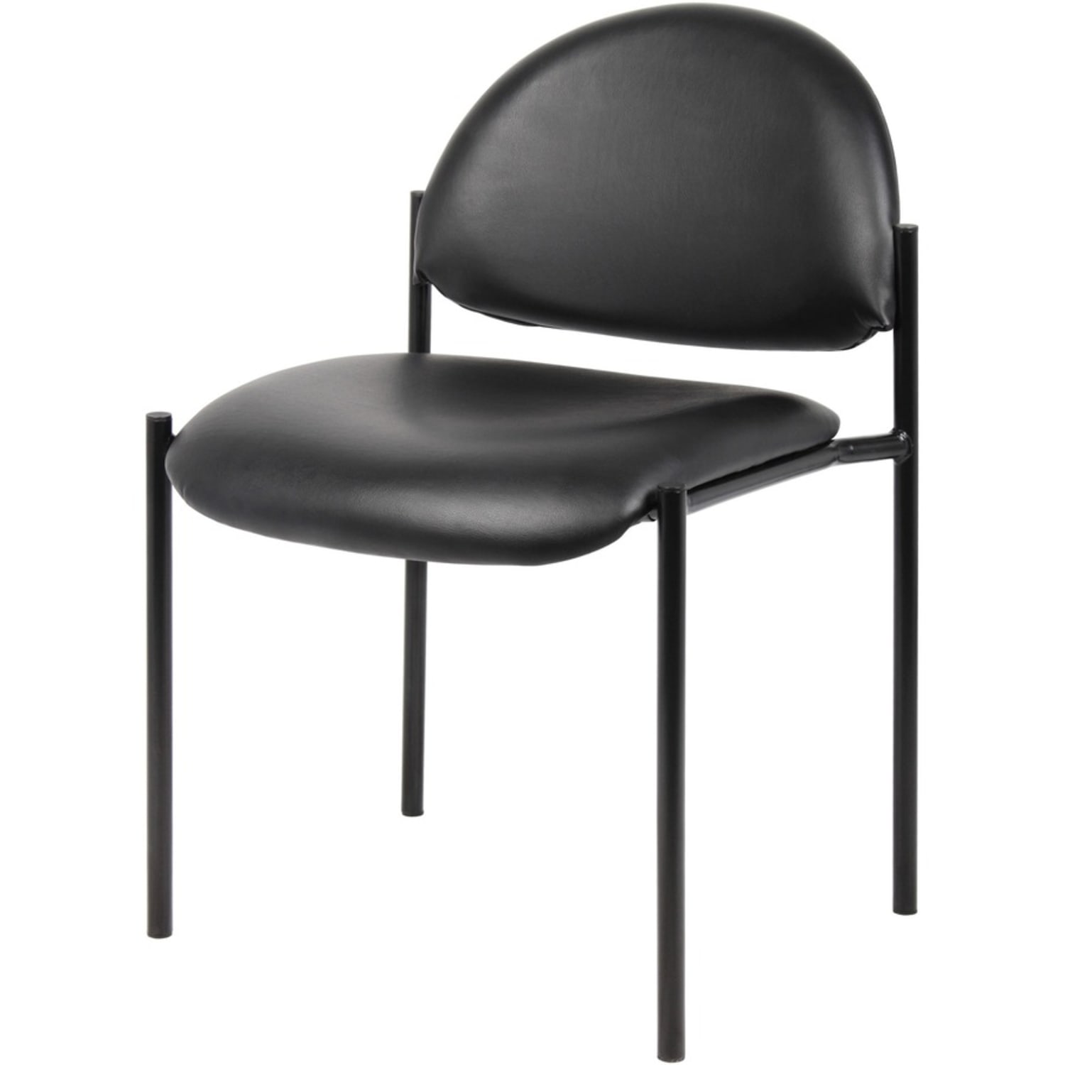 Boss Office Products Padded Stacking Chair Caressoft Vinyl Black PopularChairscom