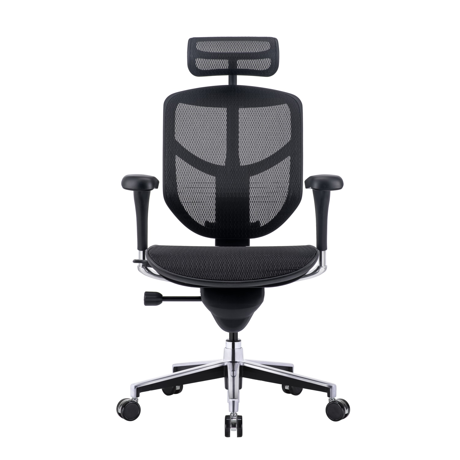 WorkPro Quantum 9000V2 Series Ergonomic Mesh/Mesh High-Back Chair With Headrest, Black/Black, BIFMA Compliant