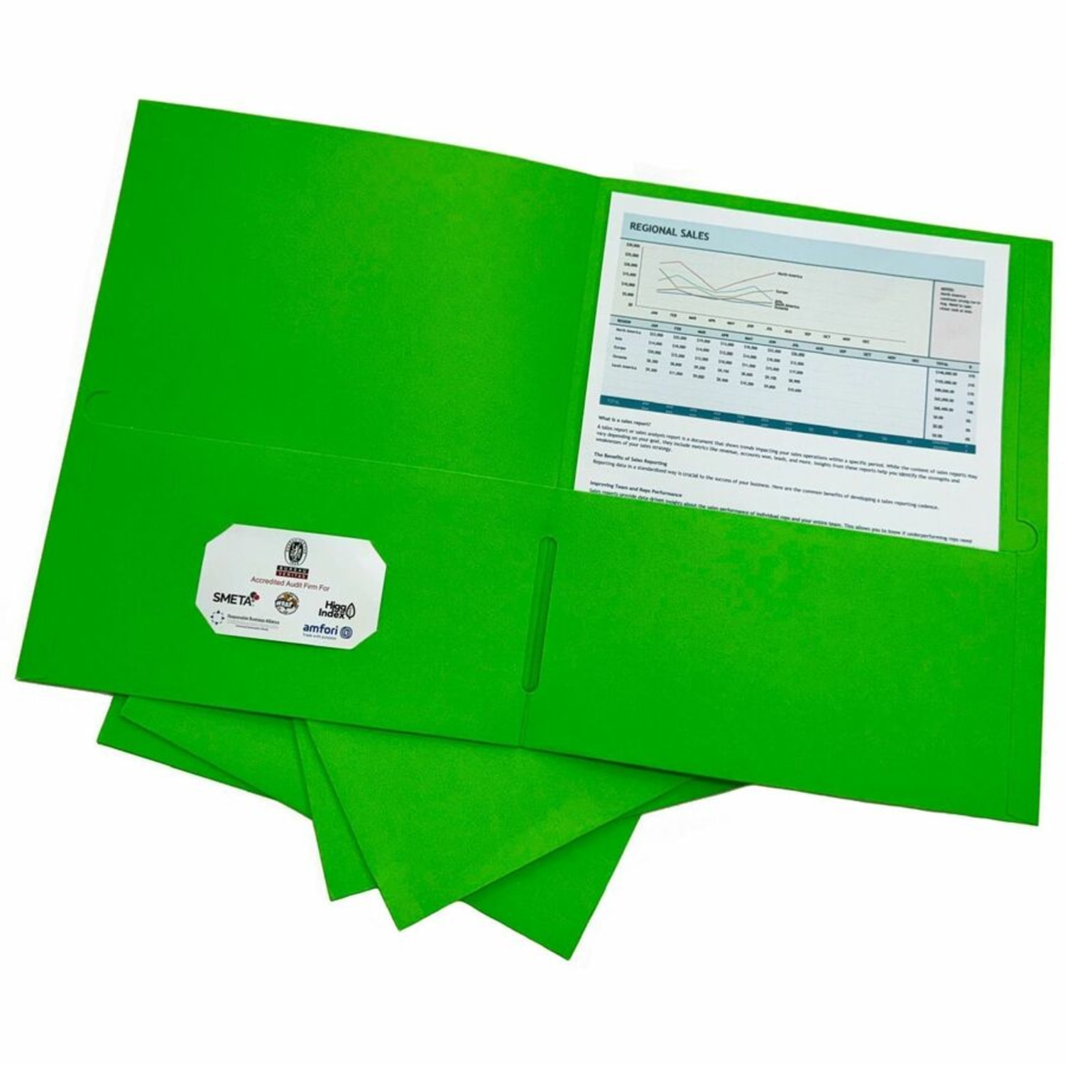 Sparco Letter Pocket Folder - 8 1/2in x 11in - 2 Internal Pocket(s) - Apple Green - 25 / Box - Image 4