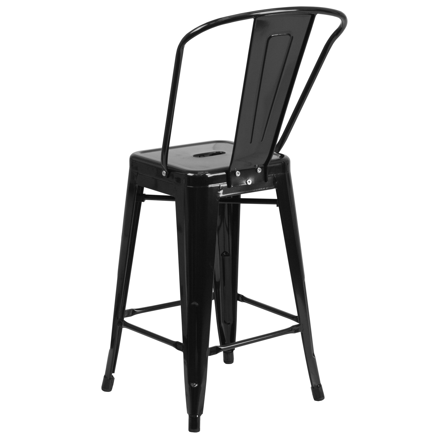 Flash Furniture 24inH Commercial Grade Metal Counter Stool Black PopularChairscom