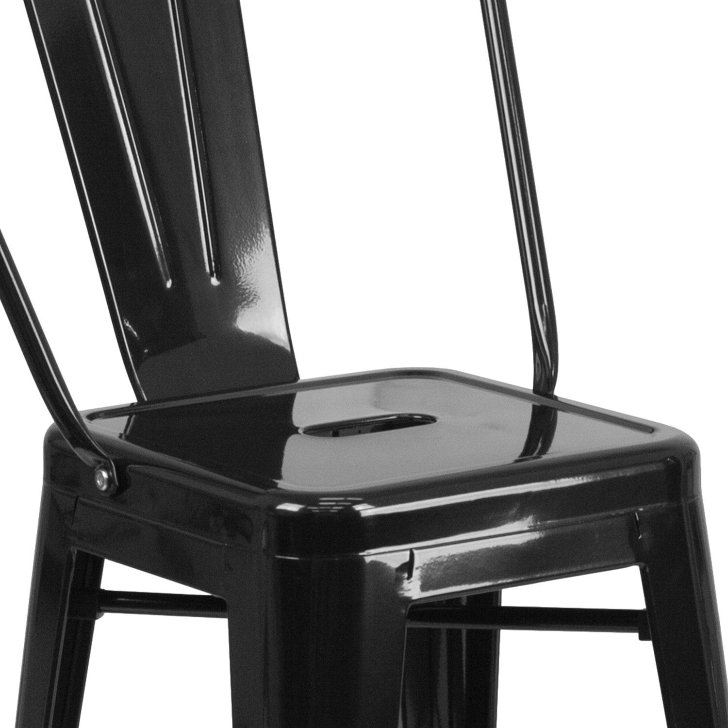 Flash Furniture 24inH Commercial Grade Metal Counter Stool Black PopularChairscom
