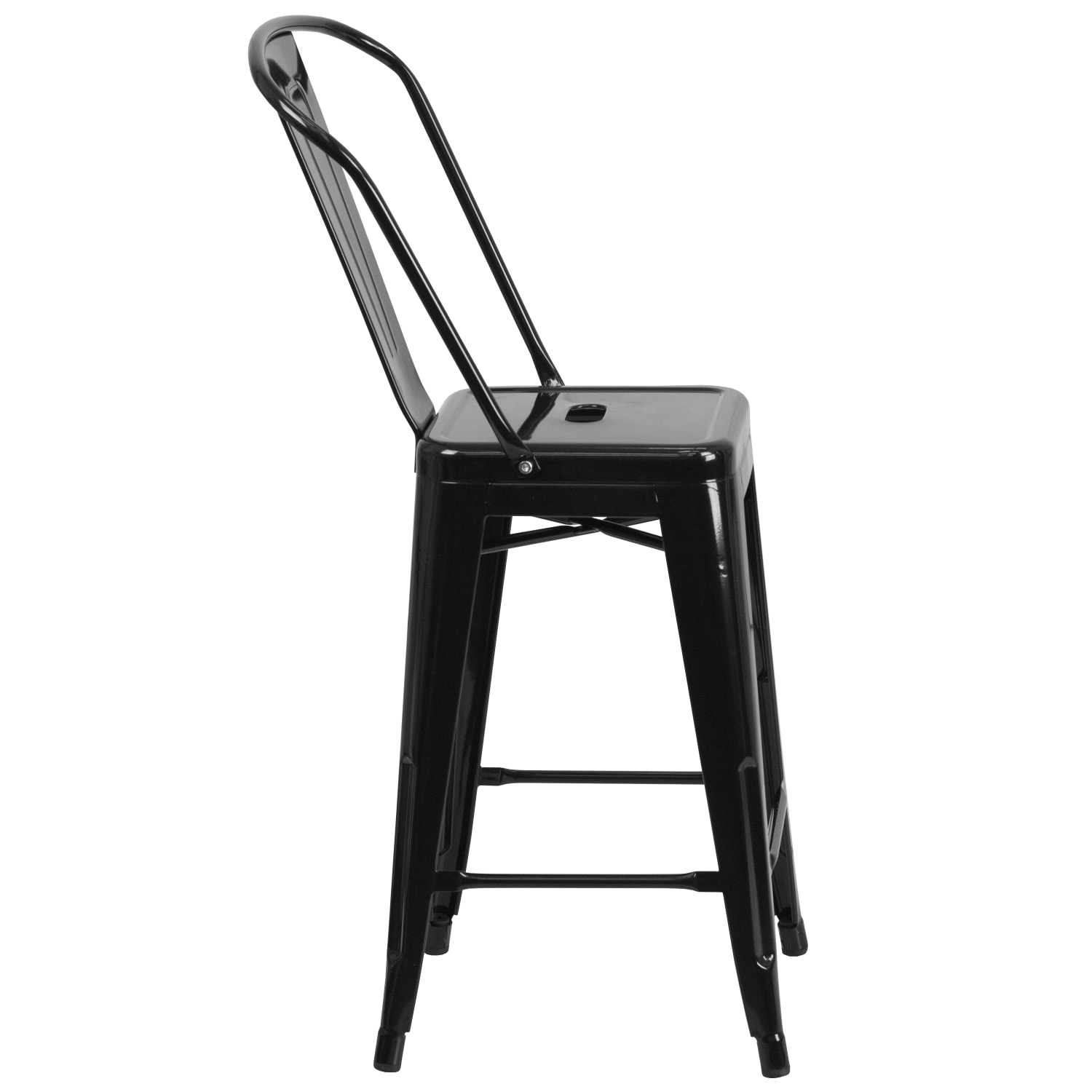 Flash Furniture 24inH Commercial Grade Metal Counter Stool Black PopularChairscom
