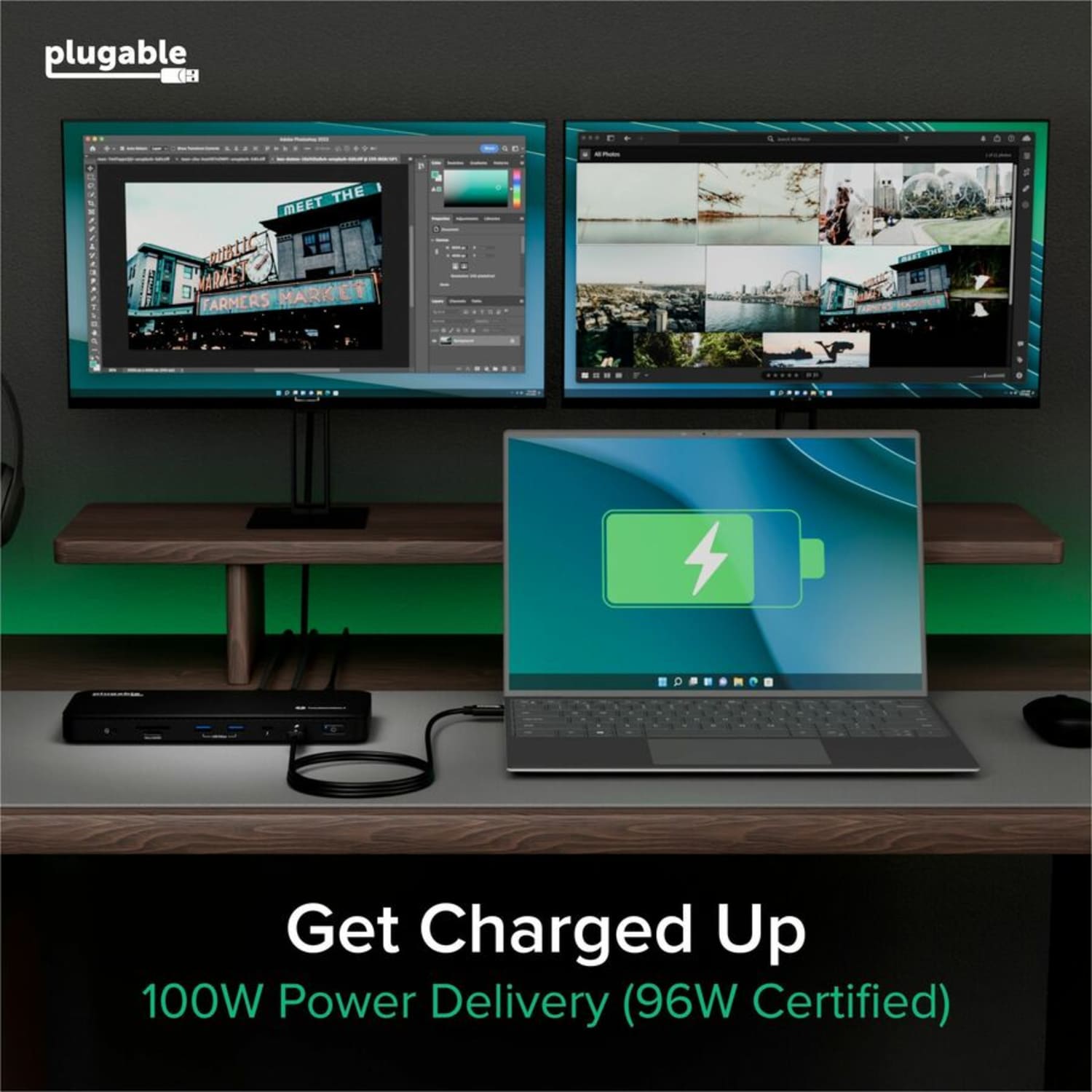 Plugable Thunderbolt 4 Dock with 100W Charging, Thunderbolt Certified - Laptop Docking Station Dual Monitor Single 8K or Dual 4K HDMI  - TBT4UD5 - Image 6