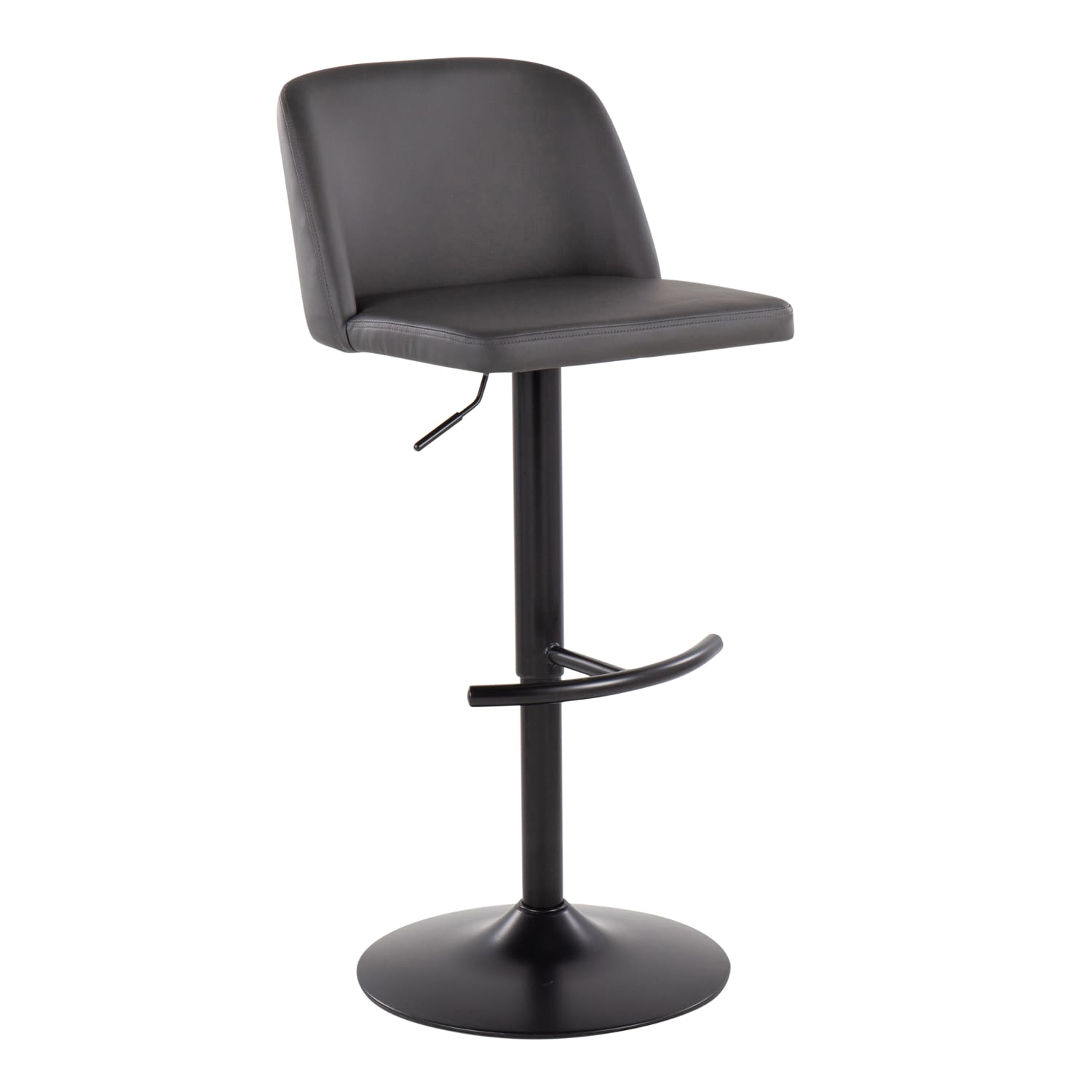 LumiSource Toriano Contemporary Adjustable Bar Stools, Gray/Black, Set Of 2 Stools - Image 4