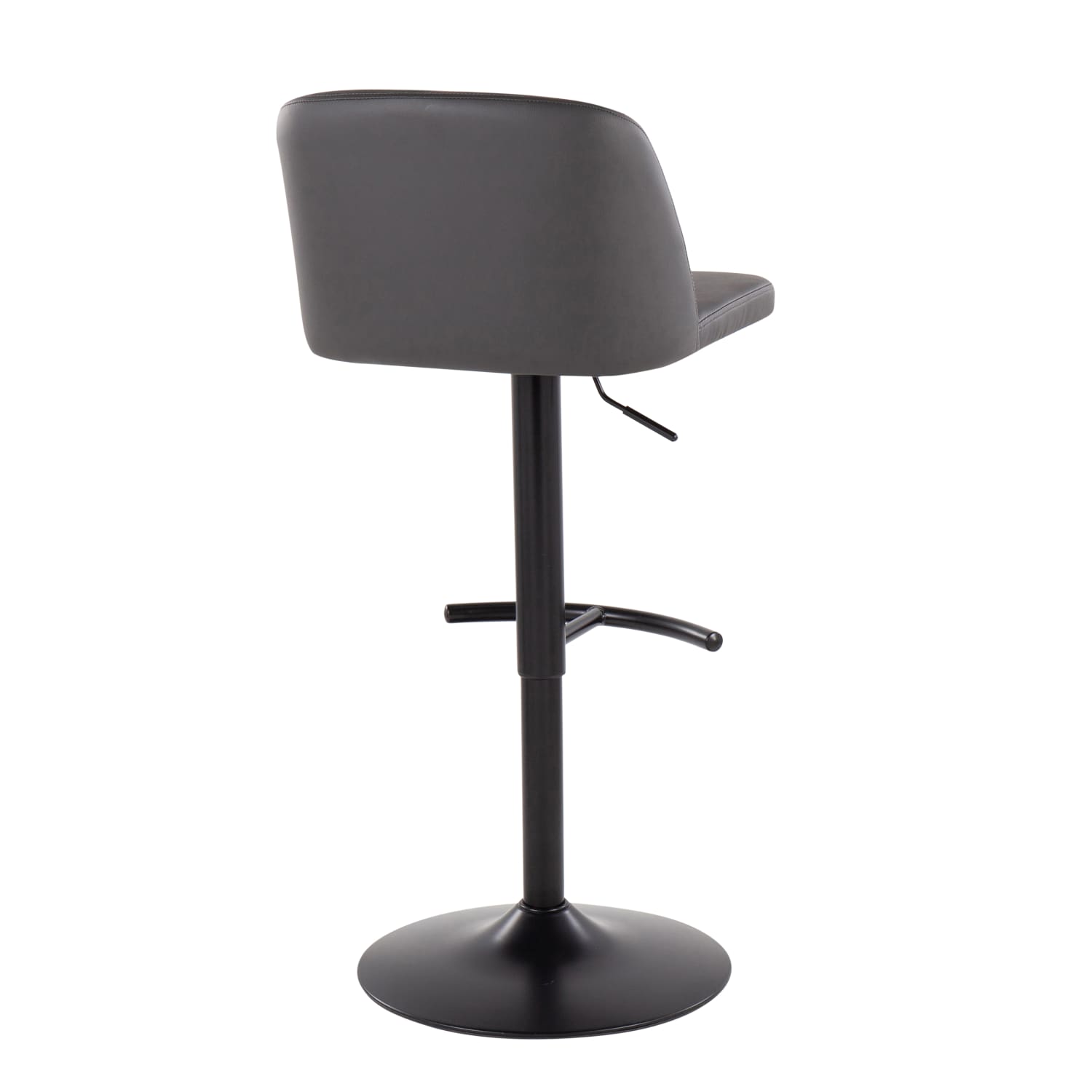LumiSource Toriano Contemporary Adjustable Bar Stools GrayBlack Set Of 2 Stools PopularChairscom