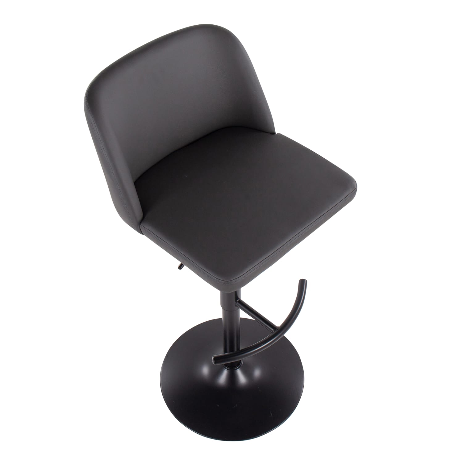 LumiSource Toriano Contemporary Adjustable Bar Stools GrayBlack Set Of 2 Stools PopularChairscom