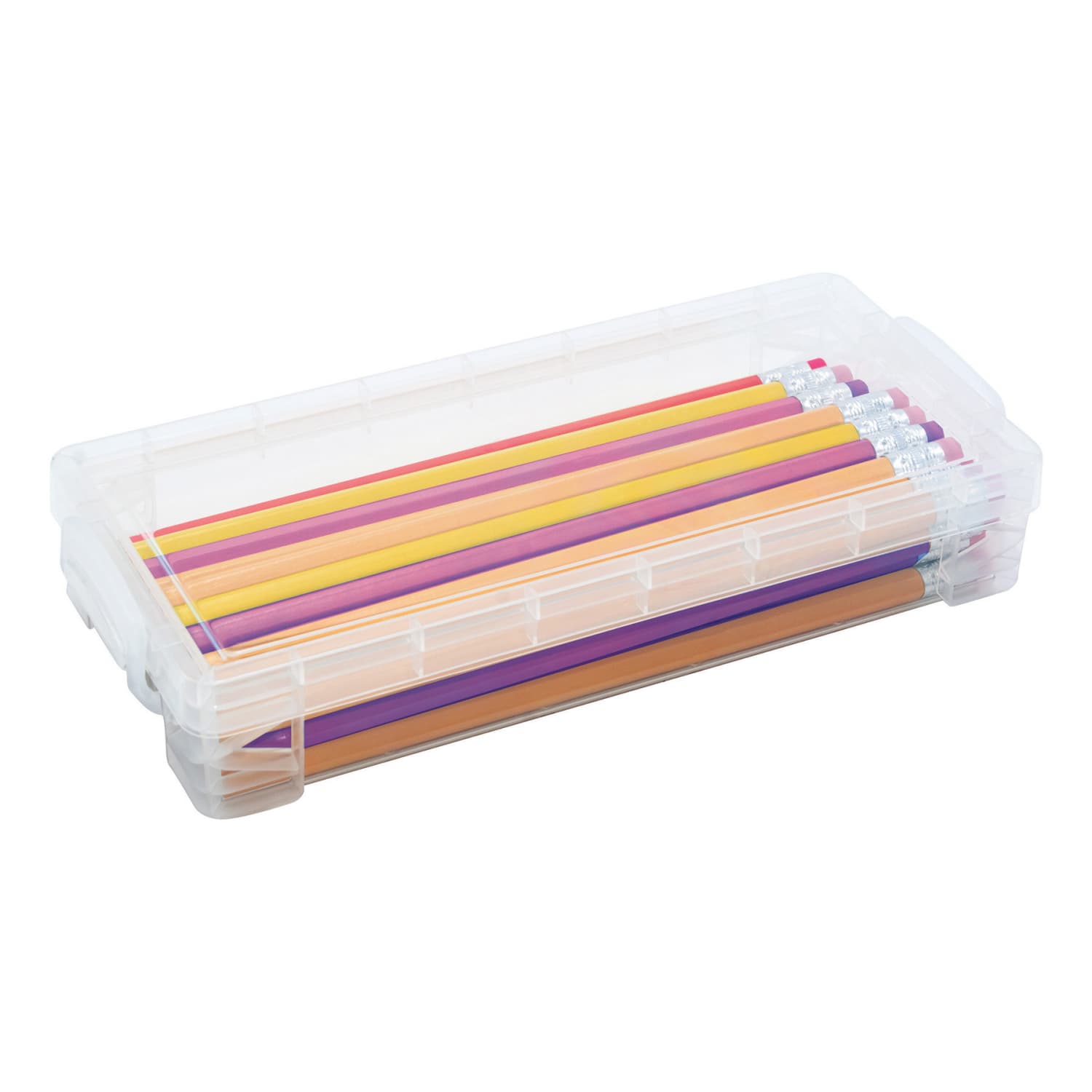 Super Stacker Pencil Boxes, 1-5/8inH x 3-3/4inW x 8-3/8inD, Clear, Pack Of 8 Pencil Boxes - Image 6