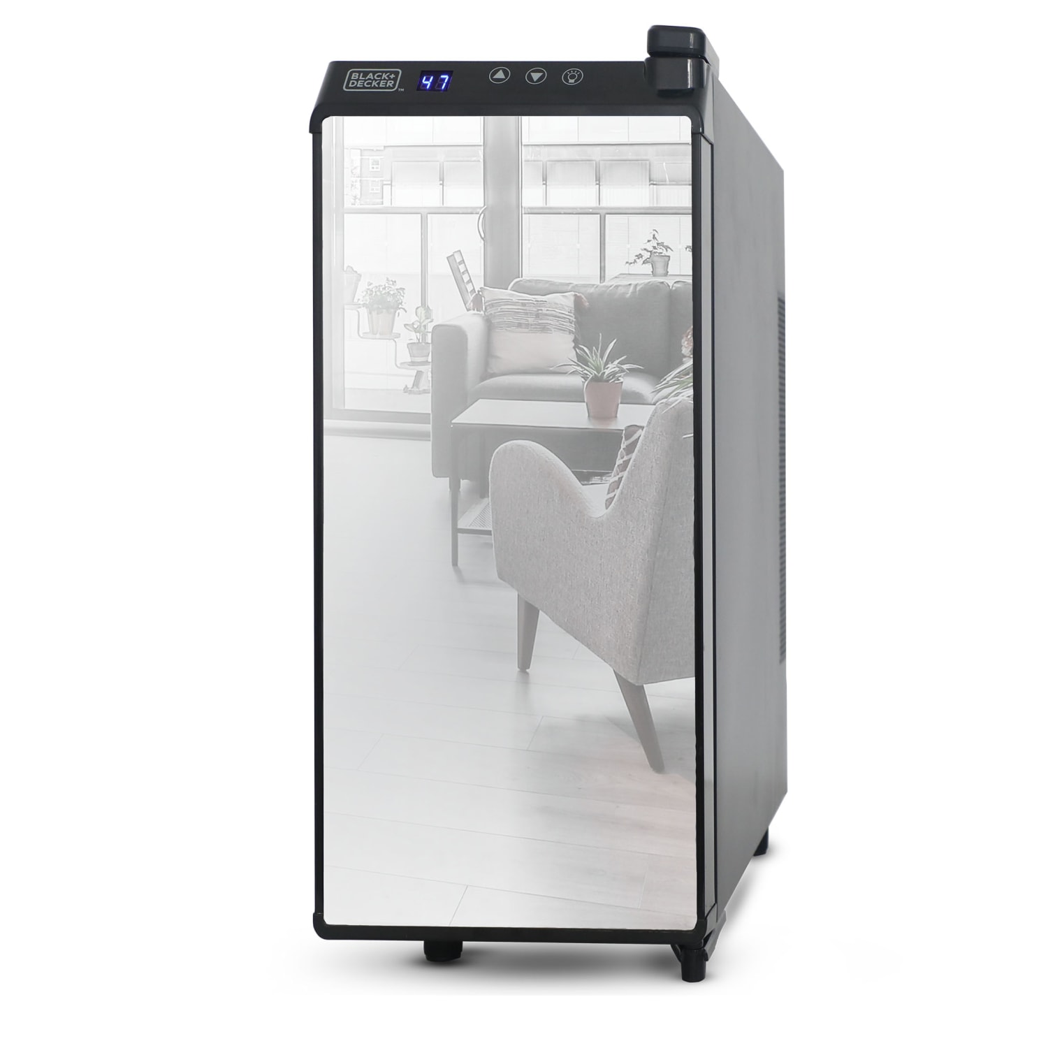 Black+Decker Wine Cellar, 12-Bottle, Mirrored/Black