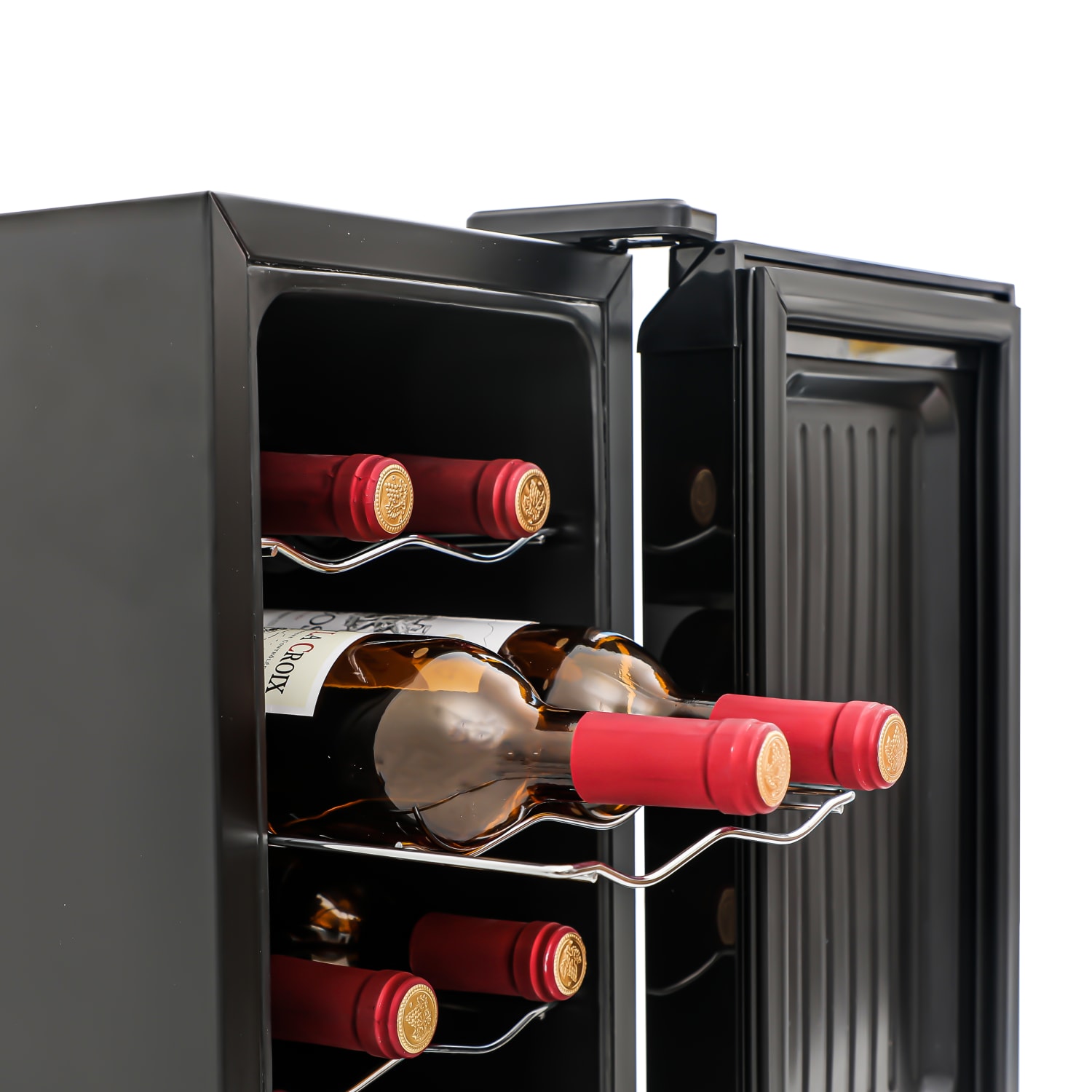 Black+Decker Wine Cellar, 12-Bottle, Mirrored/Black - Image 4