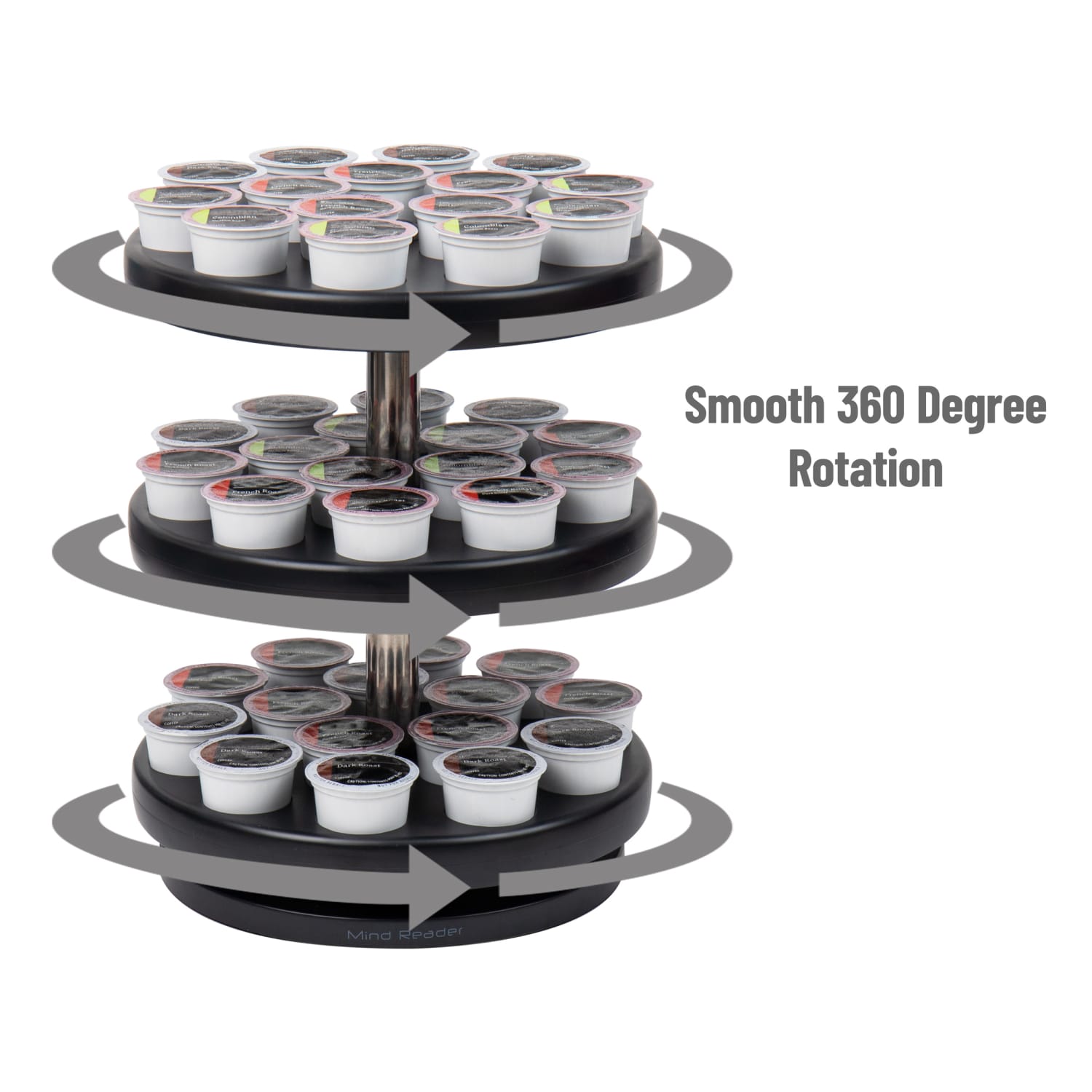 Mind Reader 3-Tier Single Serve Pod Carousel, 11-3/4in H x 9-1/2in W x 9-1/2in L Black - Image 5