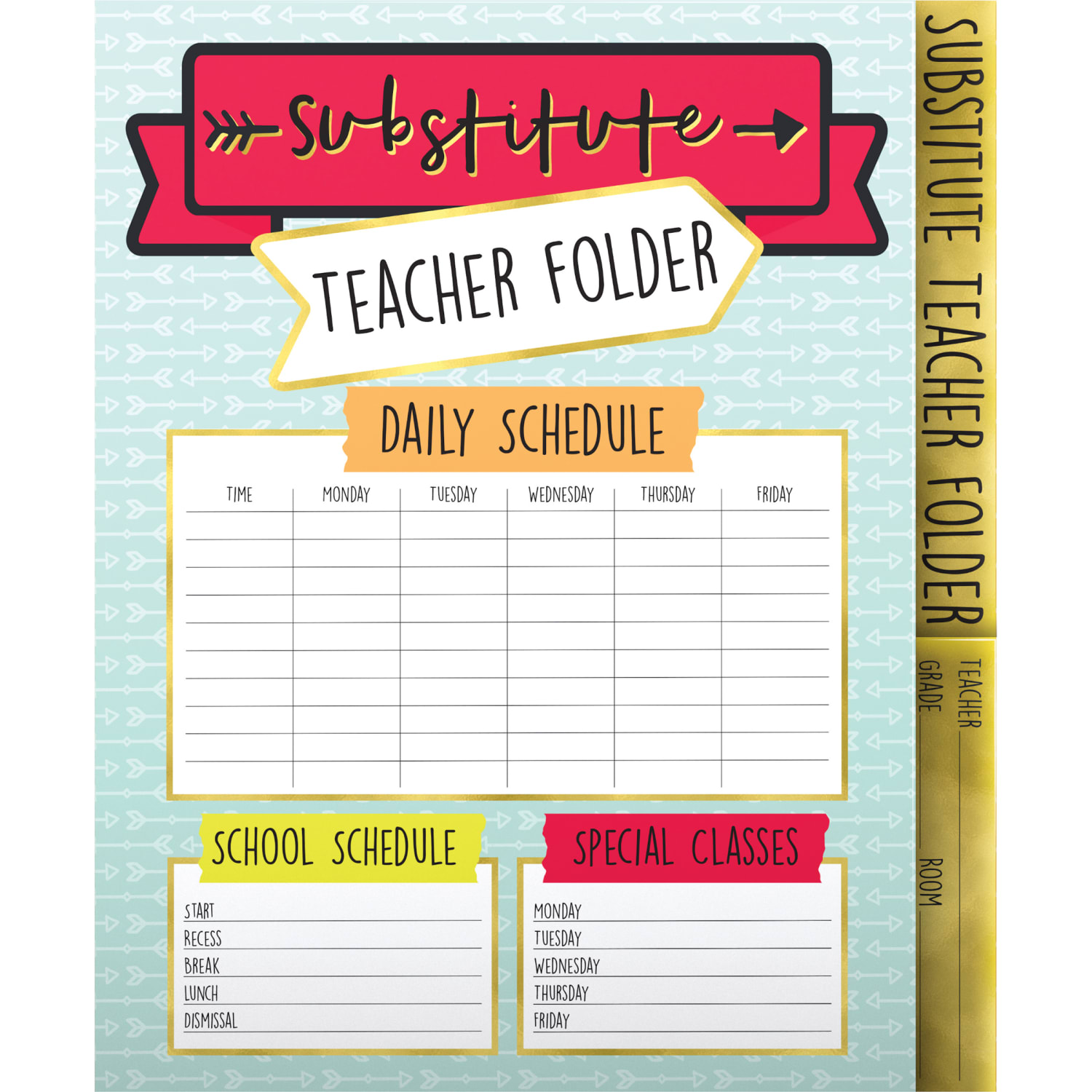 Carson Dellosa Education Aim High Substitute Teacher Folders, Letter Size, Multicolor, Pack Of 6 Folders - Image 3