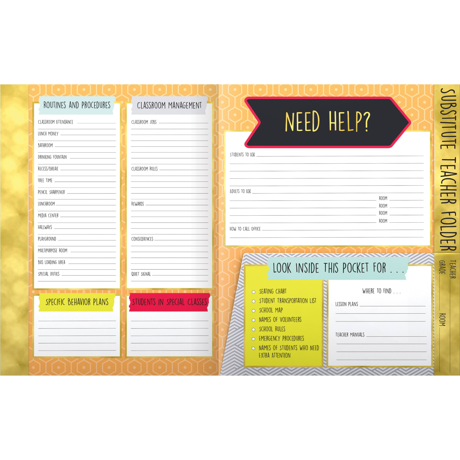 Carson Dellosa Education Aim High Substitute Teacher Folders, Letter Size, Multicolor, Pack Of 6 Folders - Image 5
