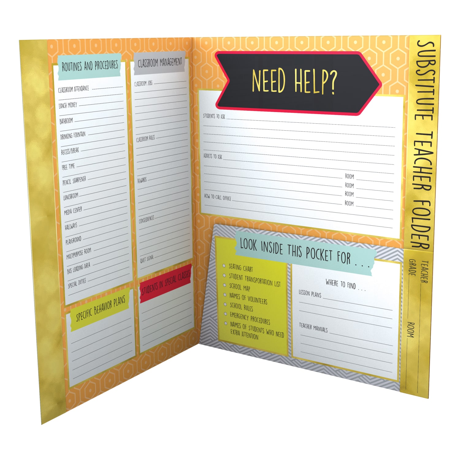 Carson Dellosa Education Aim High Substitute Teacher Folders, Letter Size, Multicolor, Pack Of 6 Folders - Image 6