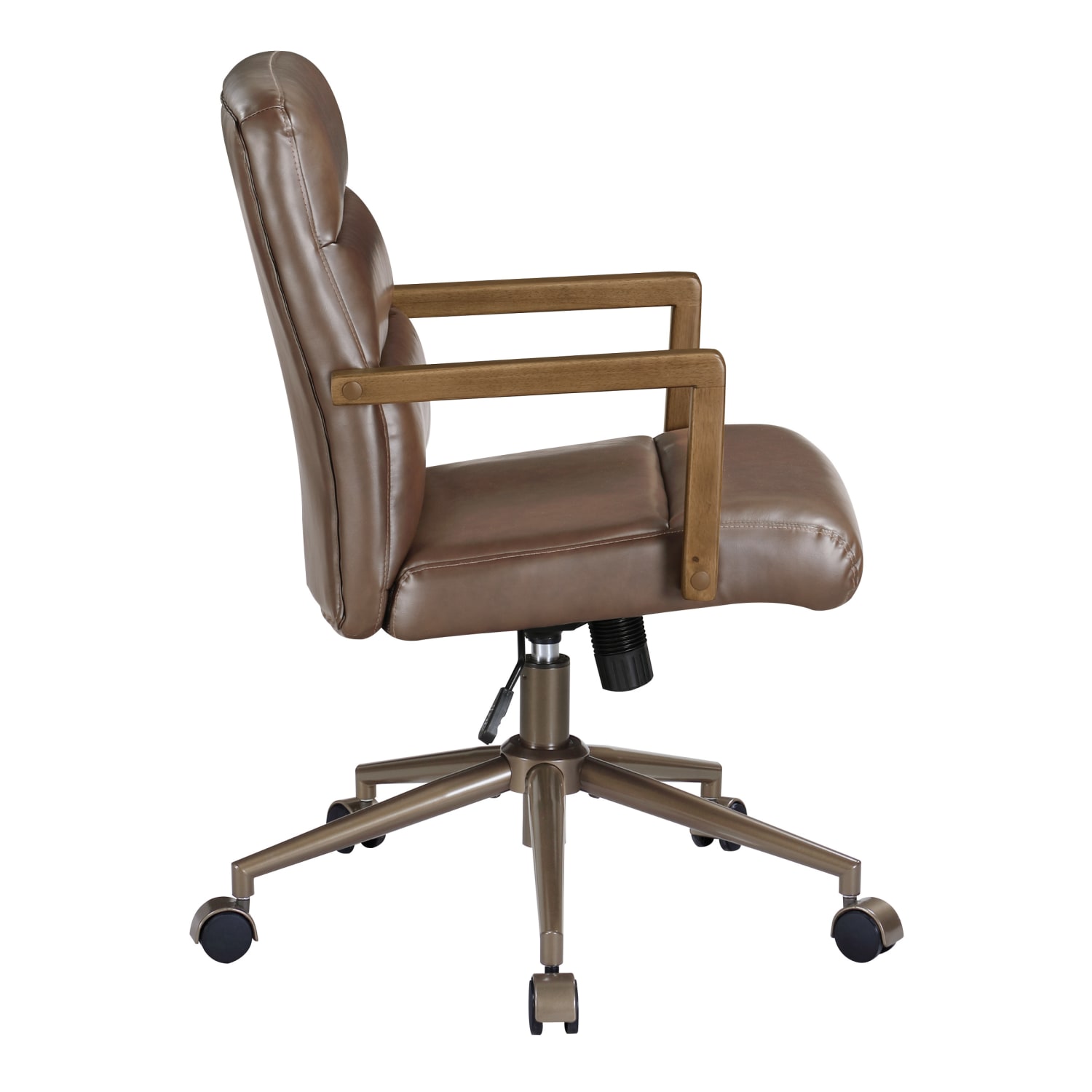 Office Star Henfield Faux Leather High Back Executive Office Chair Chocolate PopularChairscom