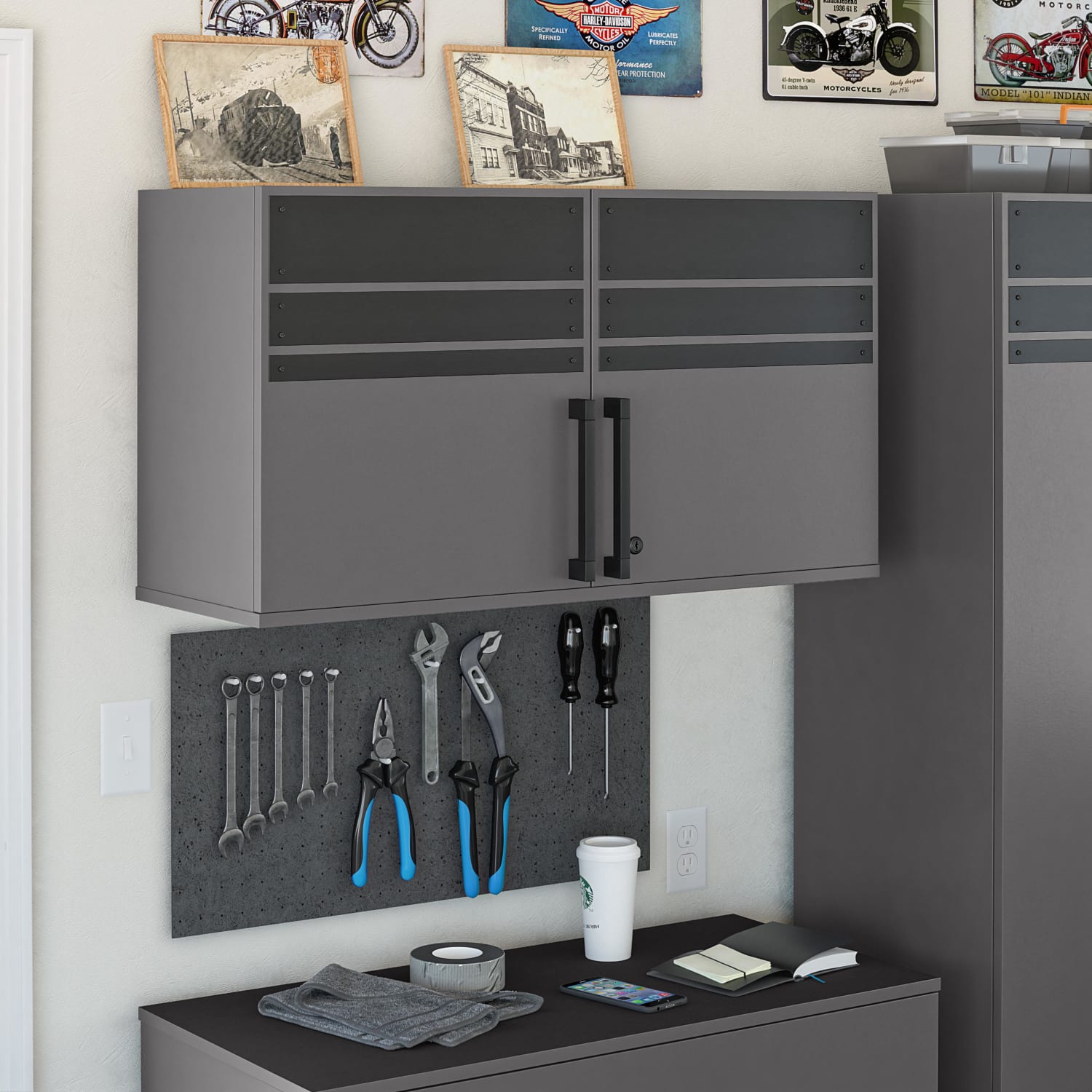 Ameriwood Home Systembuild Evolution Shelby 36inW Garage Base Cabinet, Graphite - Image 5