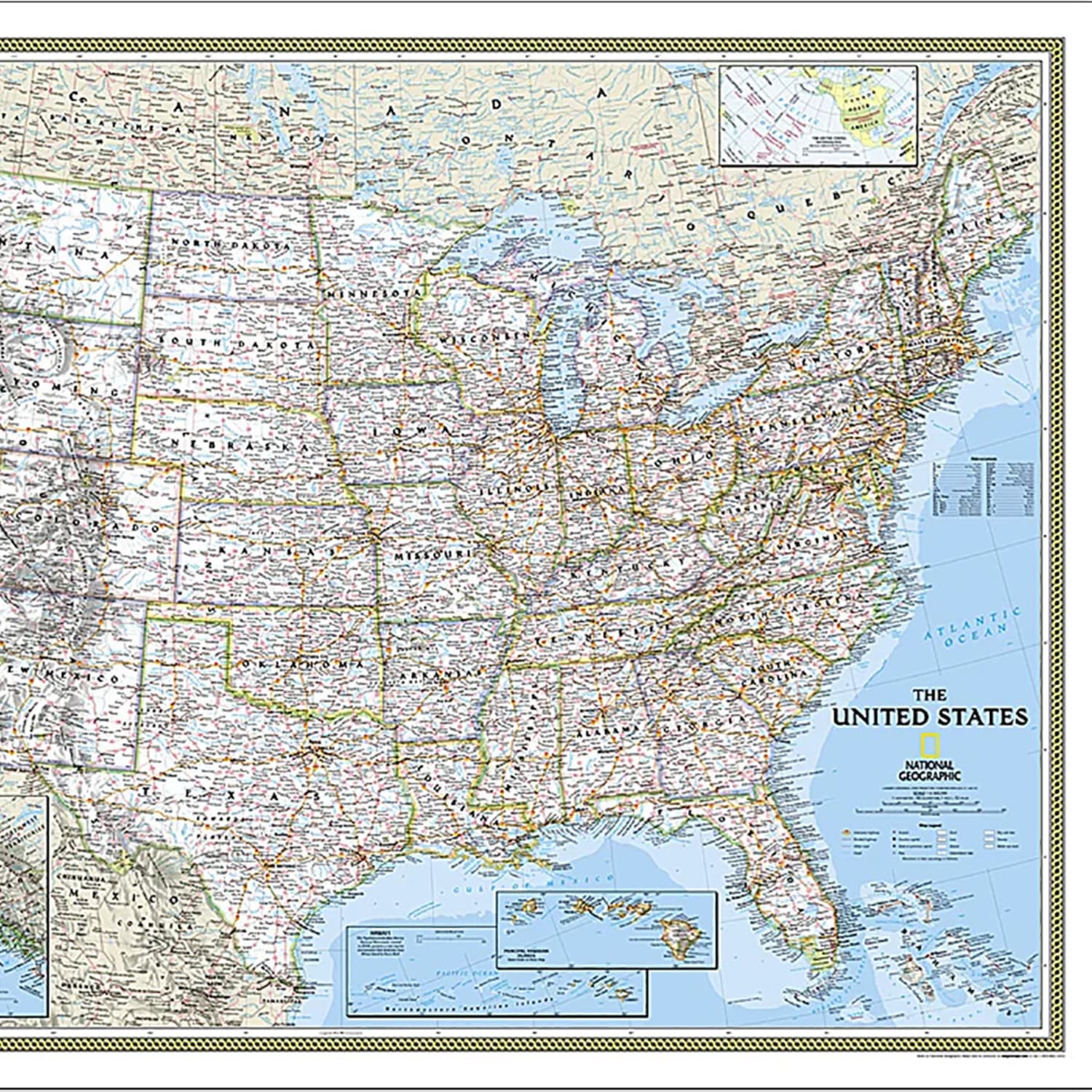 National Geographic United States Classic Map, Laminated, 43.5in x 30.5in - Image 4