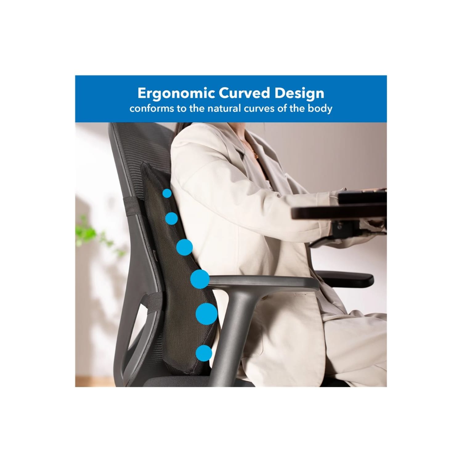 Mount-It! Ergo Collection Full Back Cushion, 18-1/2inH x 16-3/16inW x 4-3/4inD, Black - Image 13
