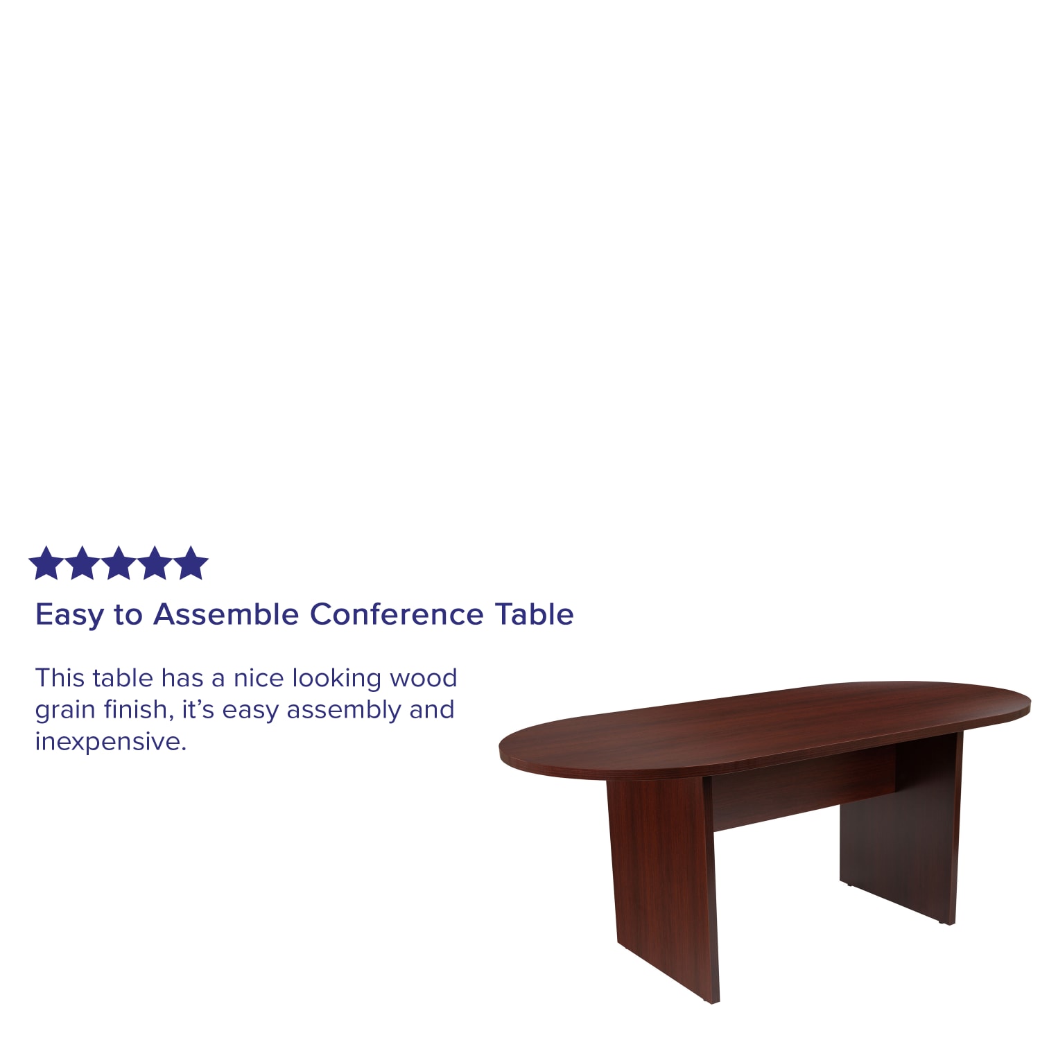 Flash Furniture Classic Oval Conference Table, 29-1/2inH x 35inW x 72inD, Mahogany - Image 5