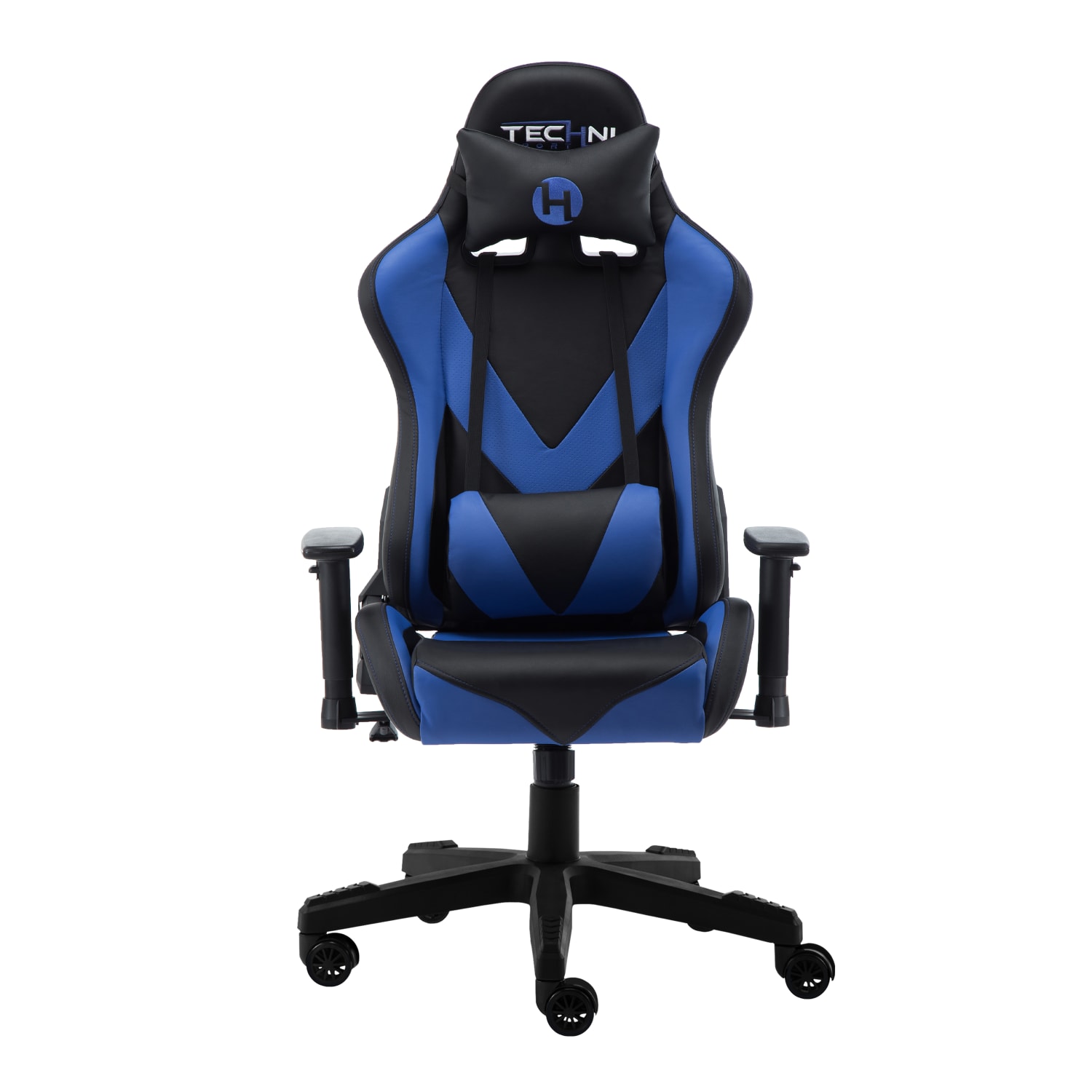 Techni Sport Ergonomic Faux Leather Computer Gaming Chair, Black/Blue - Image 6