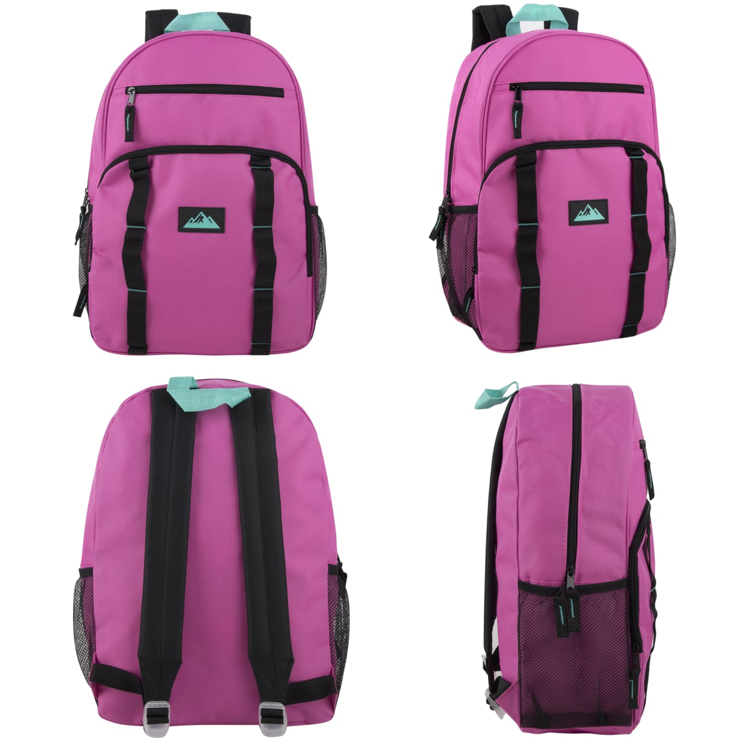 Trailmaker Mesh Side Pocket Backpacks, Pink/Purple/Blue, Total Qty 24 - Image 4