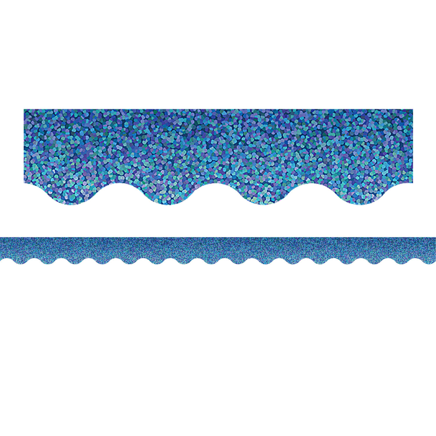 Teacher Created Resources Scalloped Border Trim Packs, 35', Blue Sparkle, Set Of 6 Packs - Image 3