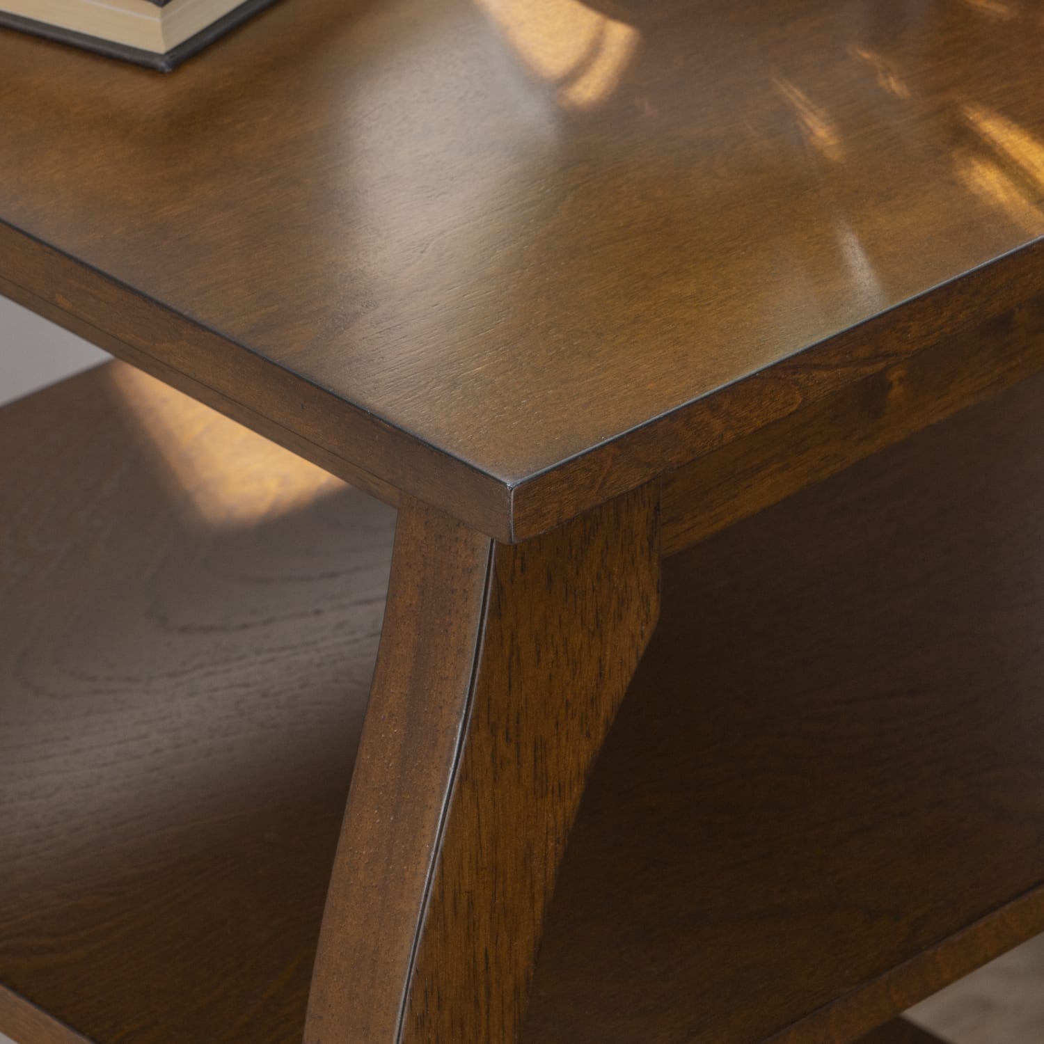 Powell Lahana Side Table With Shelves, 23inH x 20inW x 18inD, Hazelnut - Image 6
